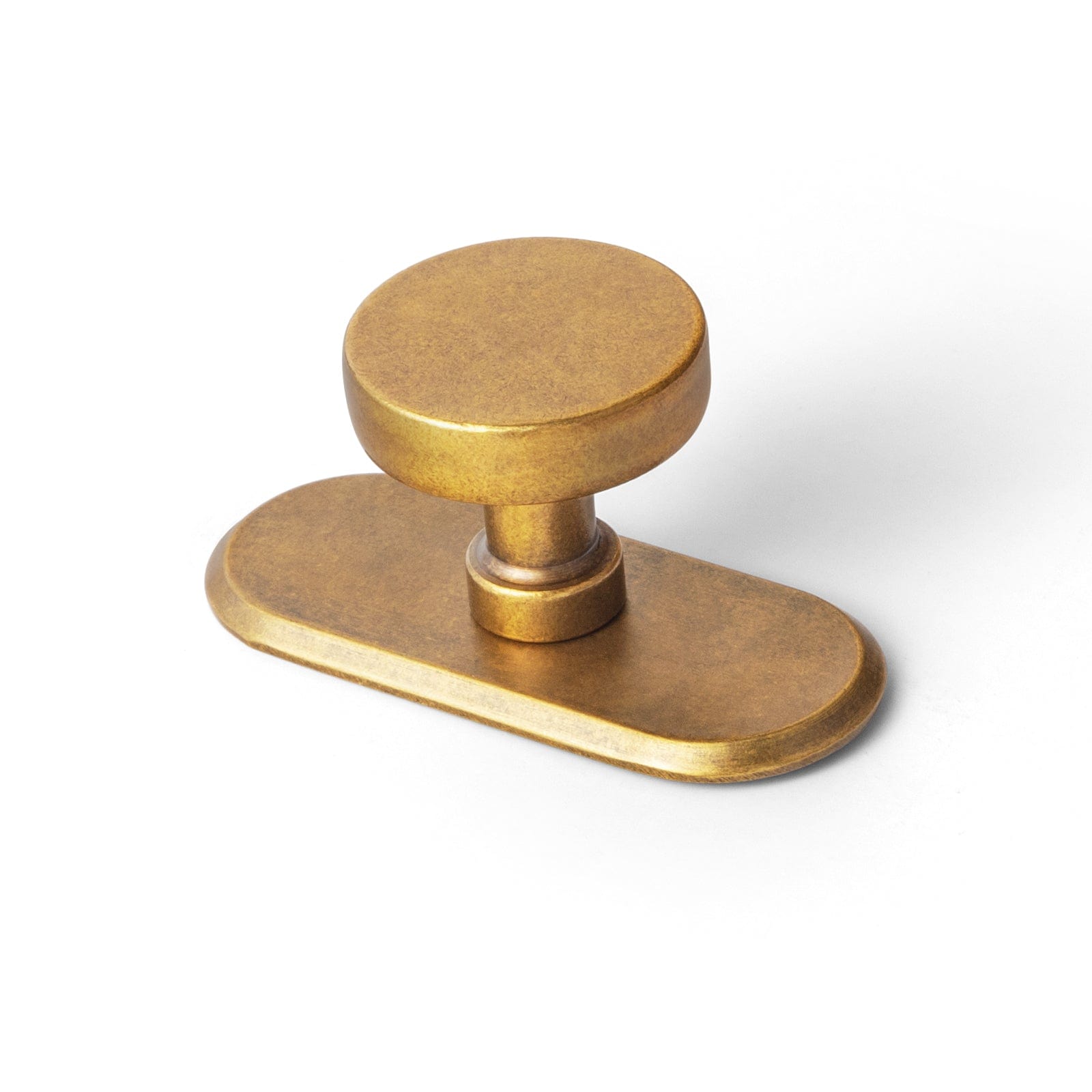 Vintage Brass Zinc Alloy Cabinet Knob with Back Plate Single Hole Center Kitchen Hardware