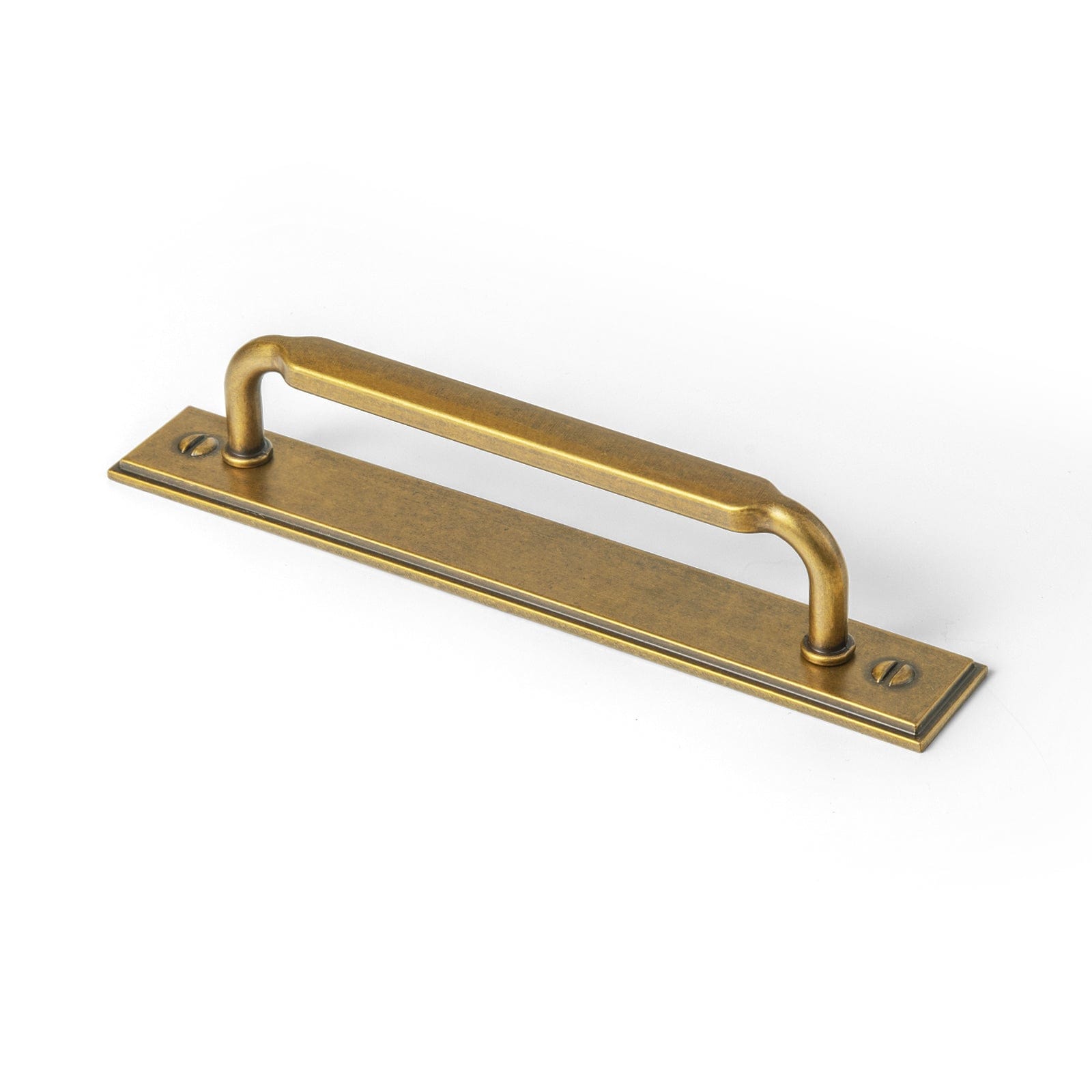 2 Pack Antique Brass Cabinet Pulls with Back Plate Zinc Alloy Drawer Handle with Long Back Plate