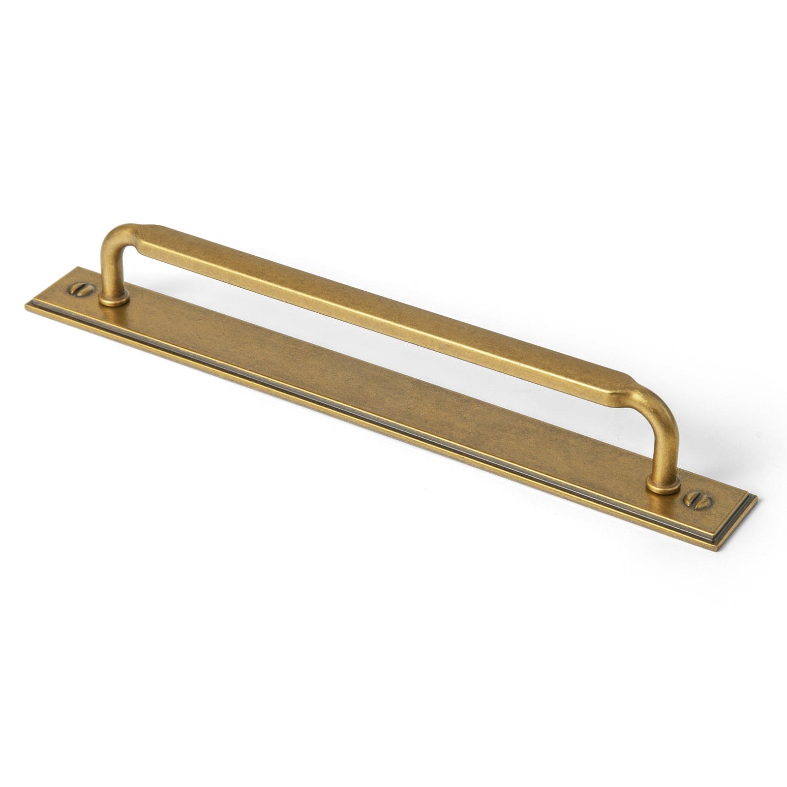 2 Pack Antique Brass Cabinet Pulls with Back Plate Zinc Alloy Drawer Handle with Long Back Plate