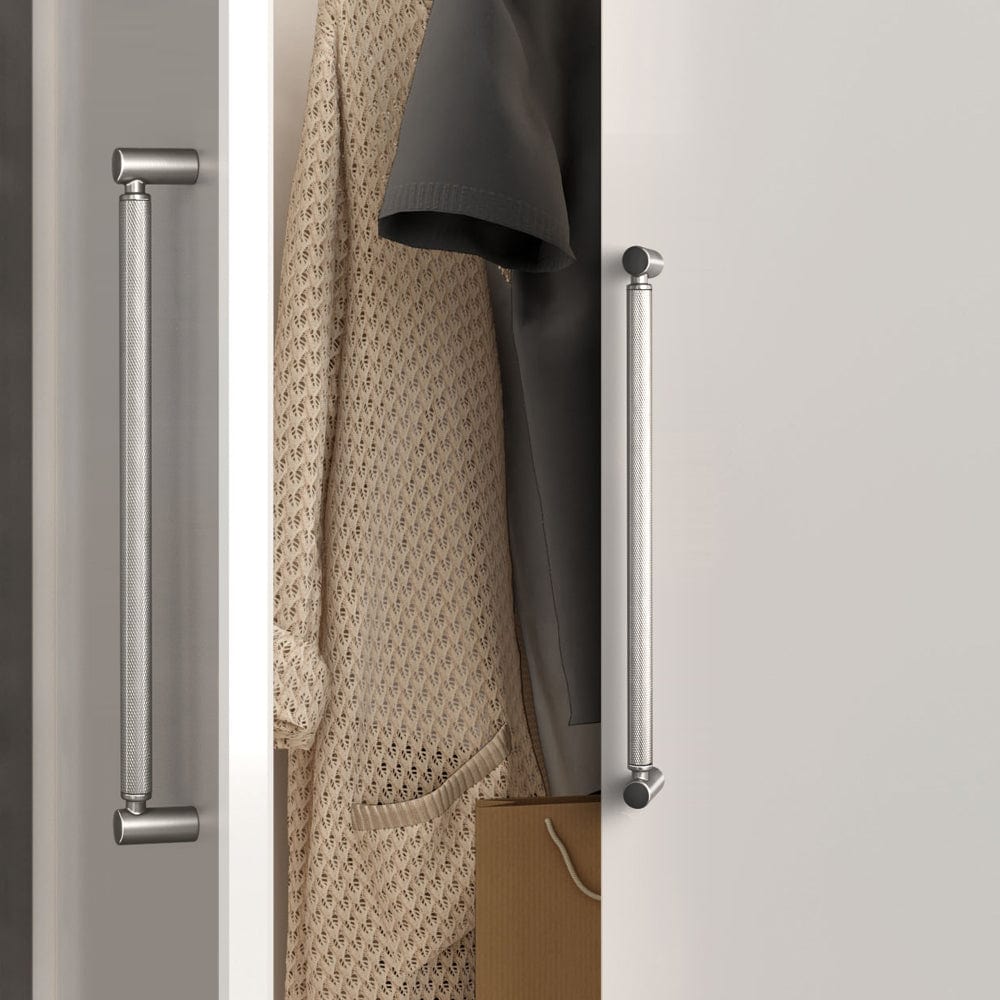 Classic Bar-shaped Knurled Aluminium Drawer Pull Durable & Stylish Hardware for Furniture
