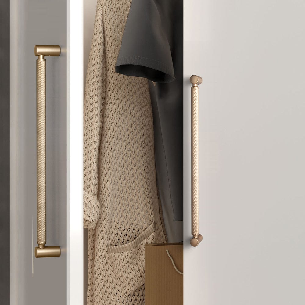Classic Bar-shaped Knurled Aluminium Drawer Pull Durable & Stylish Hardware for Furniture