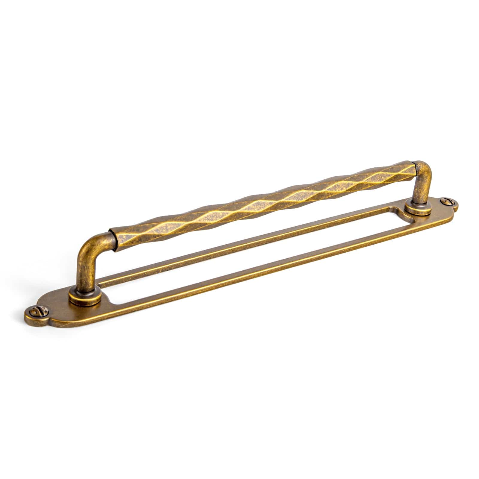 2 Pack Zinc Alloy Drawer Pulls with Back Plate Twisted Design Decorative Handles for Kitchen Cabinets