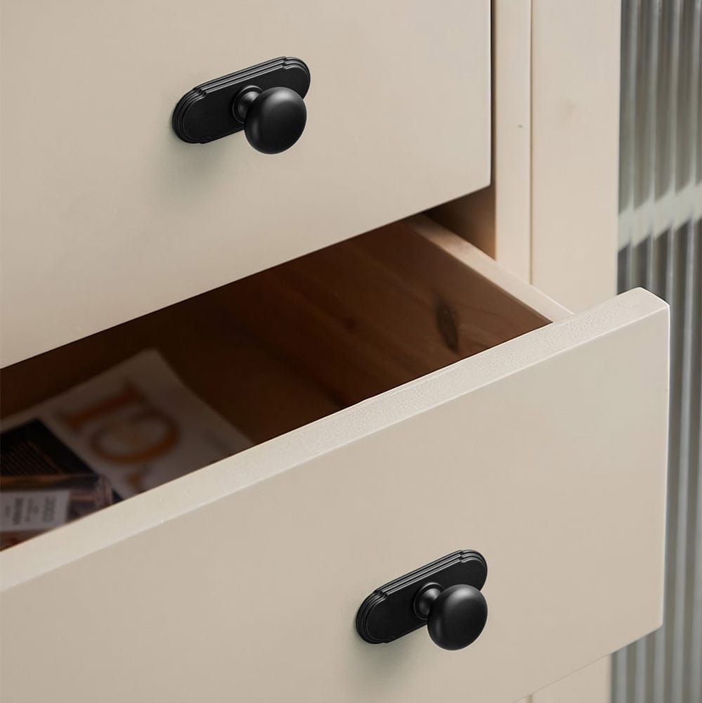 Antique Brass Zinc Alloy Cabinet Knob with Back Plate Single Hole Center Cabinet Hardware for Bedroom Kitchen