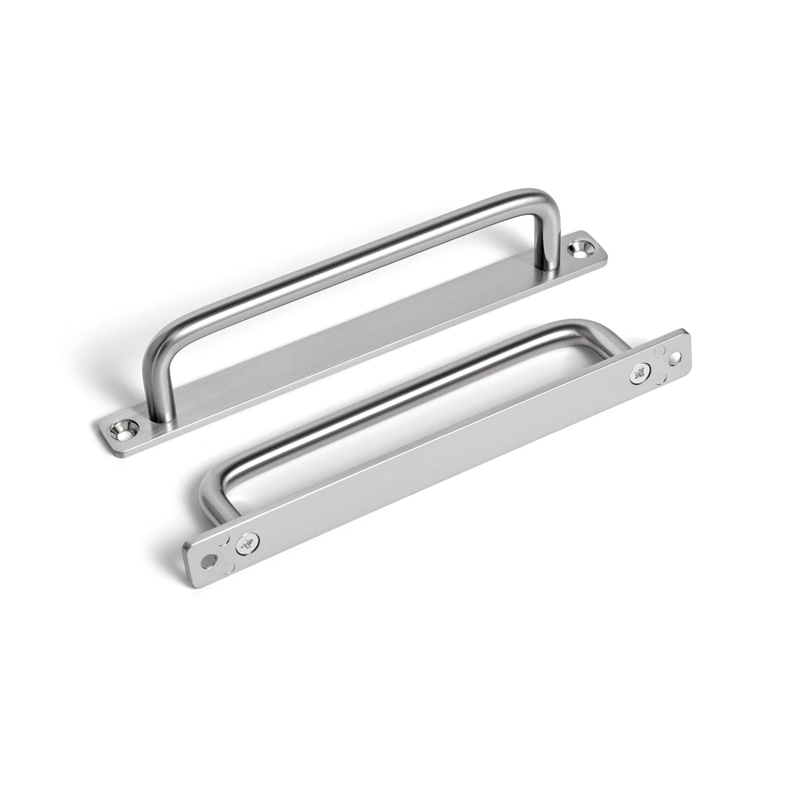 Goo-Ki Brushed Nickel / 5'' With Back Plate / 12 Pack Simple Sleek Wardrobe Pull Contemporary Design Cabinet Handle Modern Style