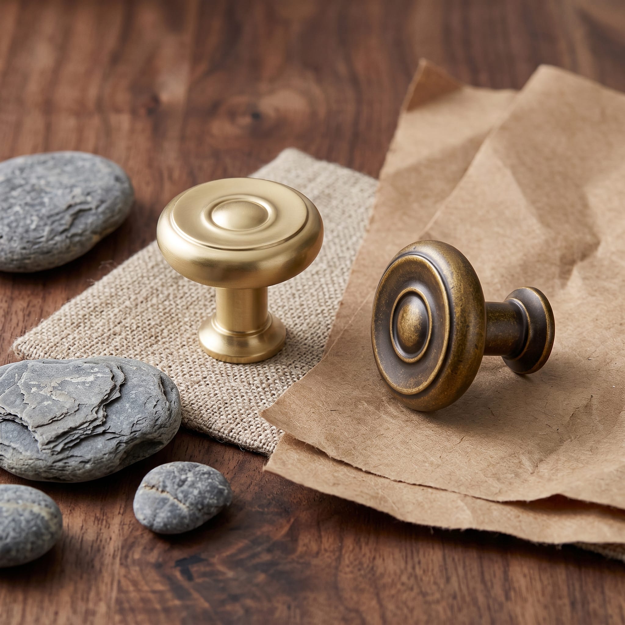 Vintage Concentric Round Cabinet Knobs, Solid Zinc Alloy Drawer Knob with Multiple Decorative Backplates Options, Furniture Knobs for Cabinets Drawers