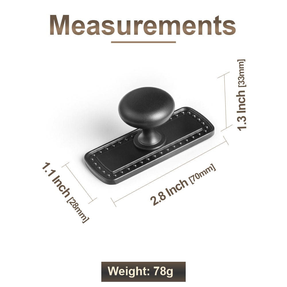 Antique Brass Zinc Alloy Cabinet Knob with Back Plate Single Hole Center Cabinet Hardware for Bedroom Kitchen