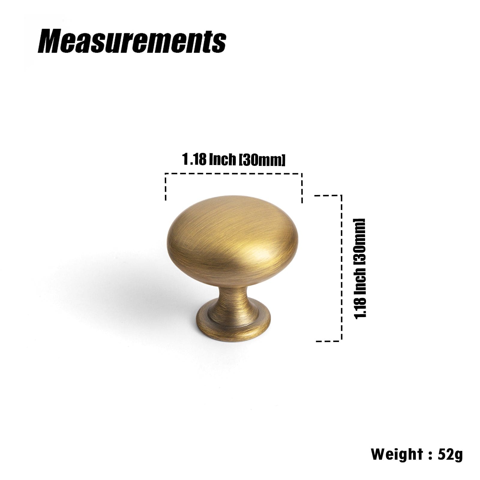 Antique Brass Zinc Alloy Cabinet Knob with Back Plate Single Hole Center Cabinet Hardware for Bedroom Kitchen