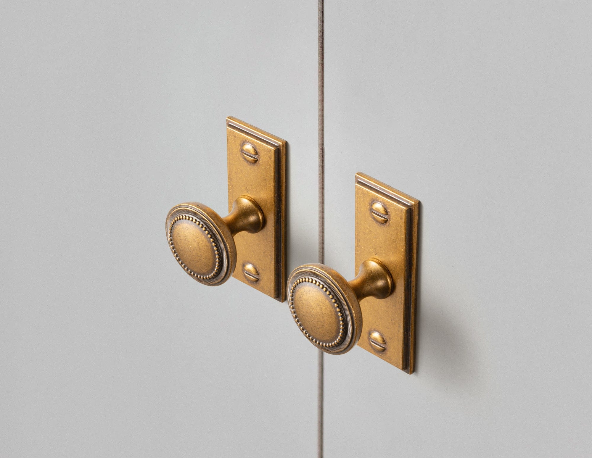 Antique Brass Zinc Alloy Cabinet Knob with Delicate Decorative Back Plate Set