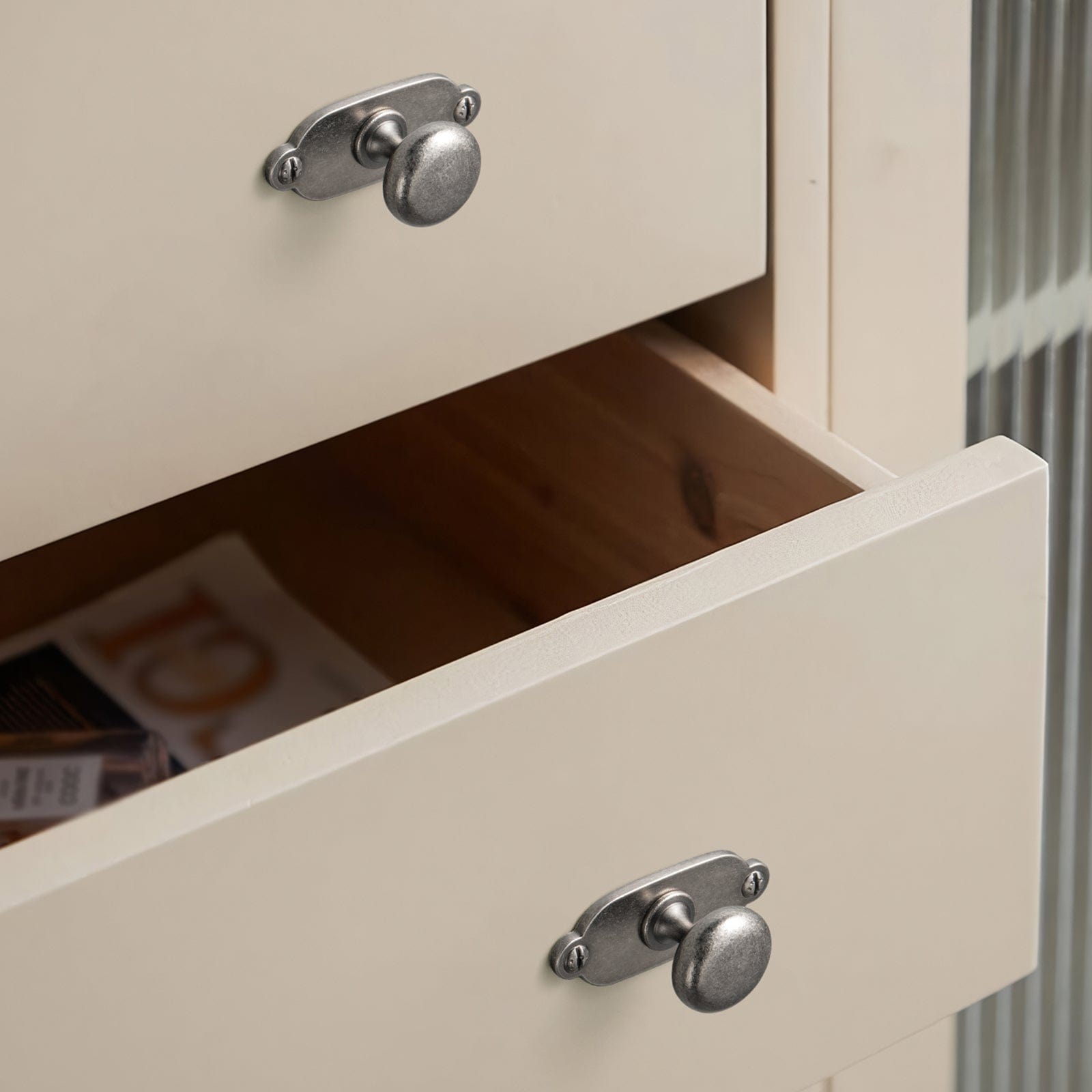 Antique Brass Zinc Alloy Cabinet Knob with Back Plate Single Hole Center Cabinet Hardware for Bedroom Kitchen