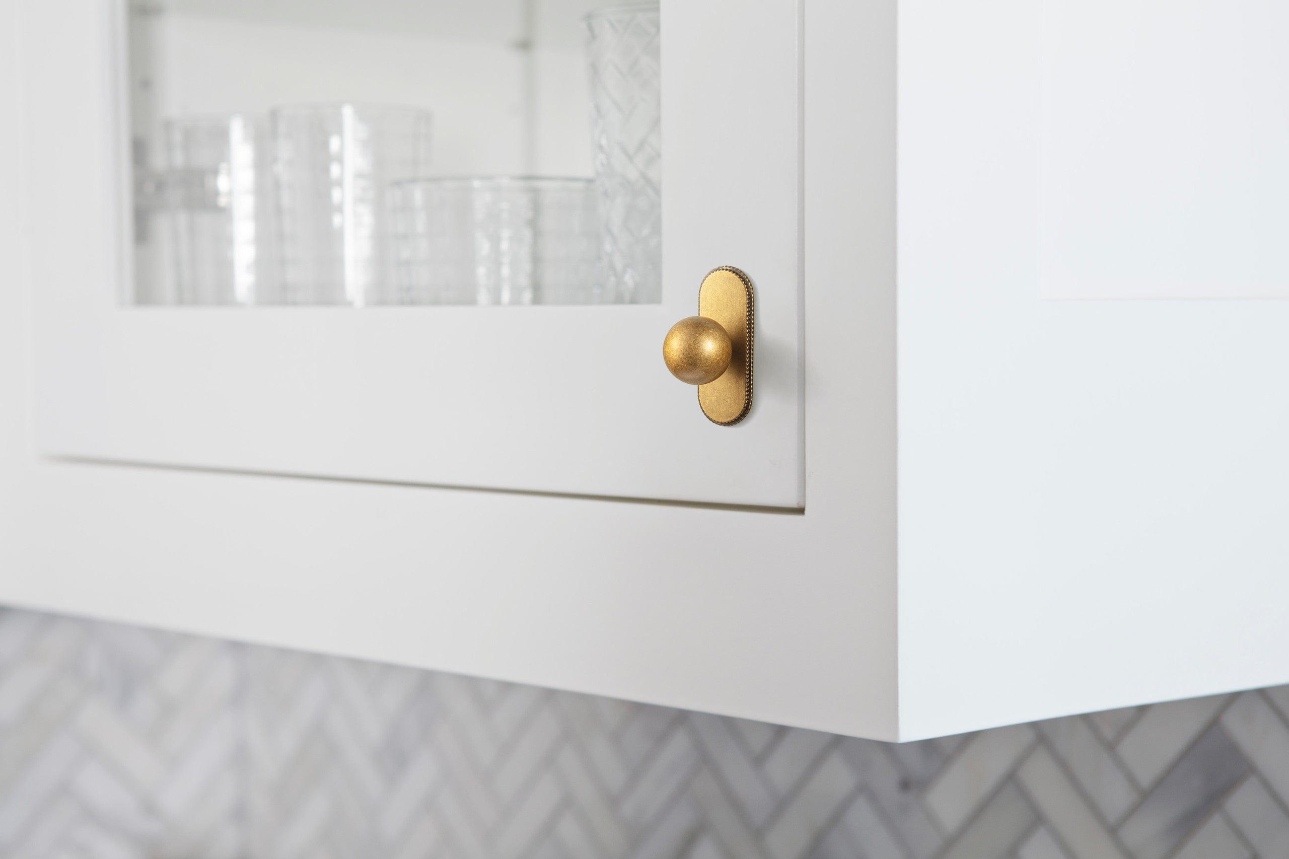 2 Pack Round Cabinet Knobs with Back Plate Zinc Alloy Cabinet Handle with Long Back Plate