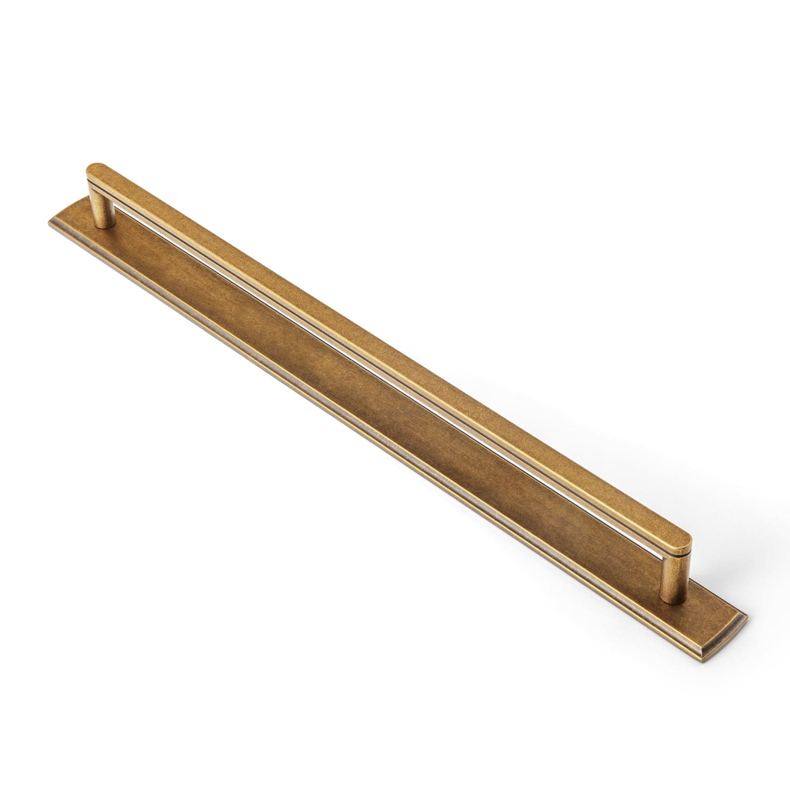 2 Pack Cabinet Handles with Back Plate Vintage Kitchen Drawer Pulls with Subtle Curves