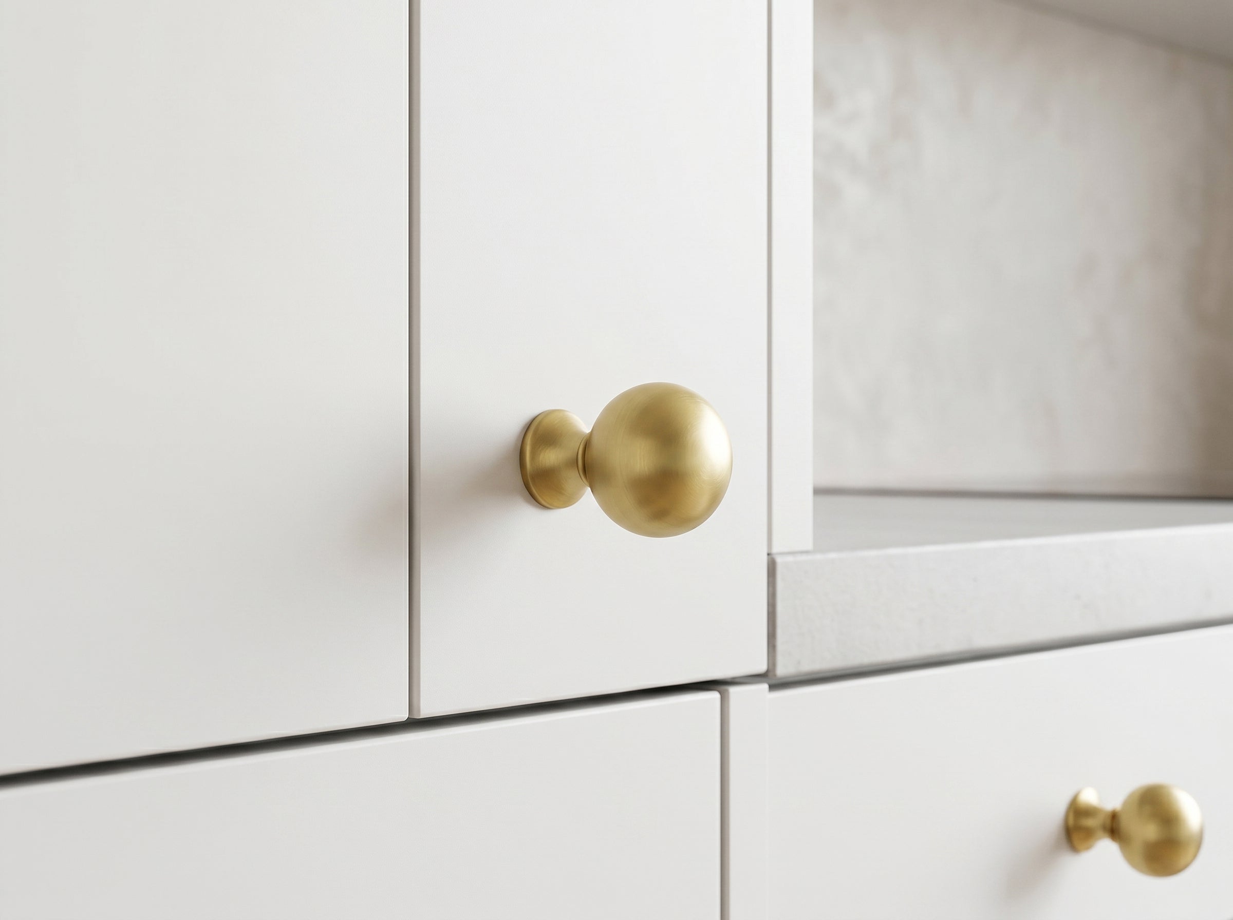 Luxury Globe Shape Cabinet Knobs Zinc Alloy Durable Hardware, Minimalist Spherical Drawer Pulls for Farmhouse Modern Retro Cabinet Renovation