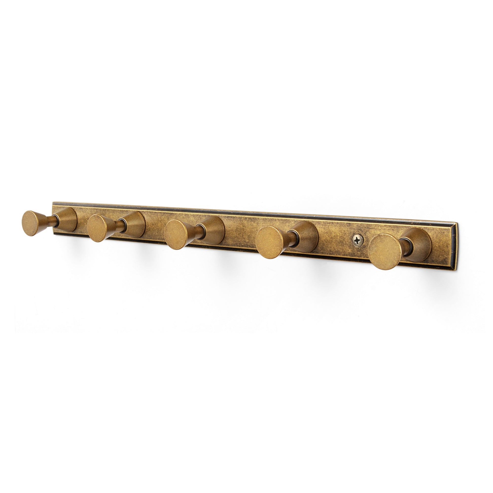 Wall Mount Hook Rail, Zinc Alloy Backplate with Aluminum Hooks for Entryway & Bathroom Organization