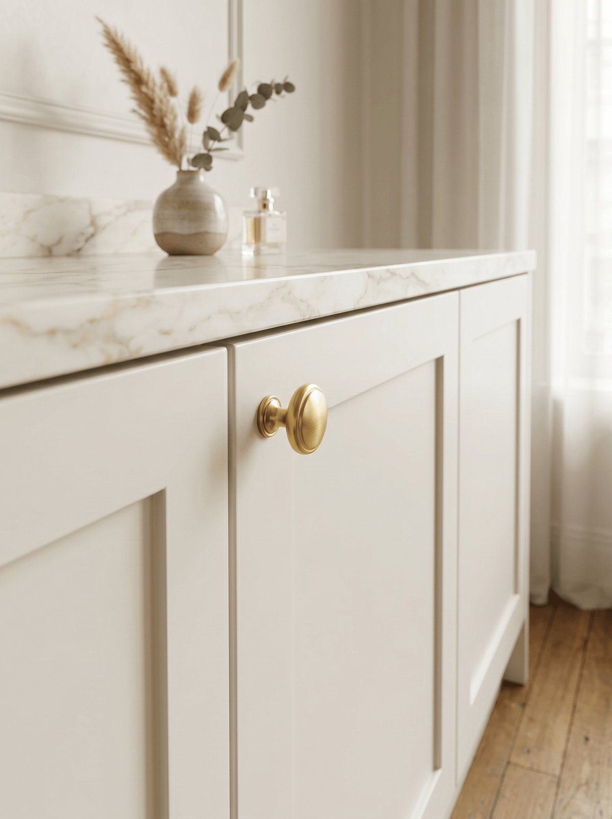 Premium Zinc Alloy Decorative Cabinet Knobs, Classic Round Furniture Pull Knobs for Kitchen Cabinet