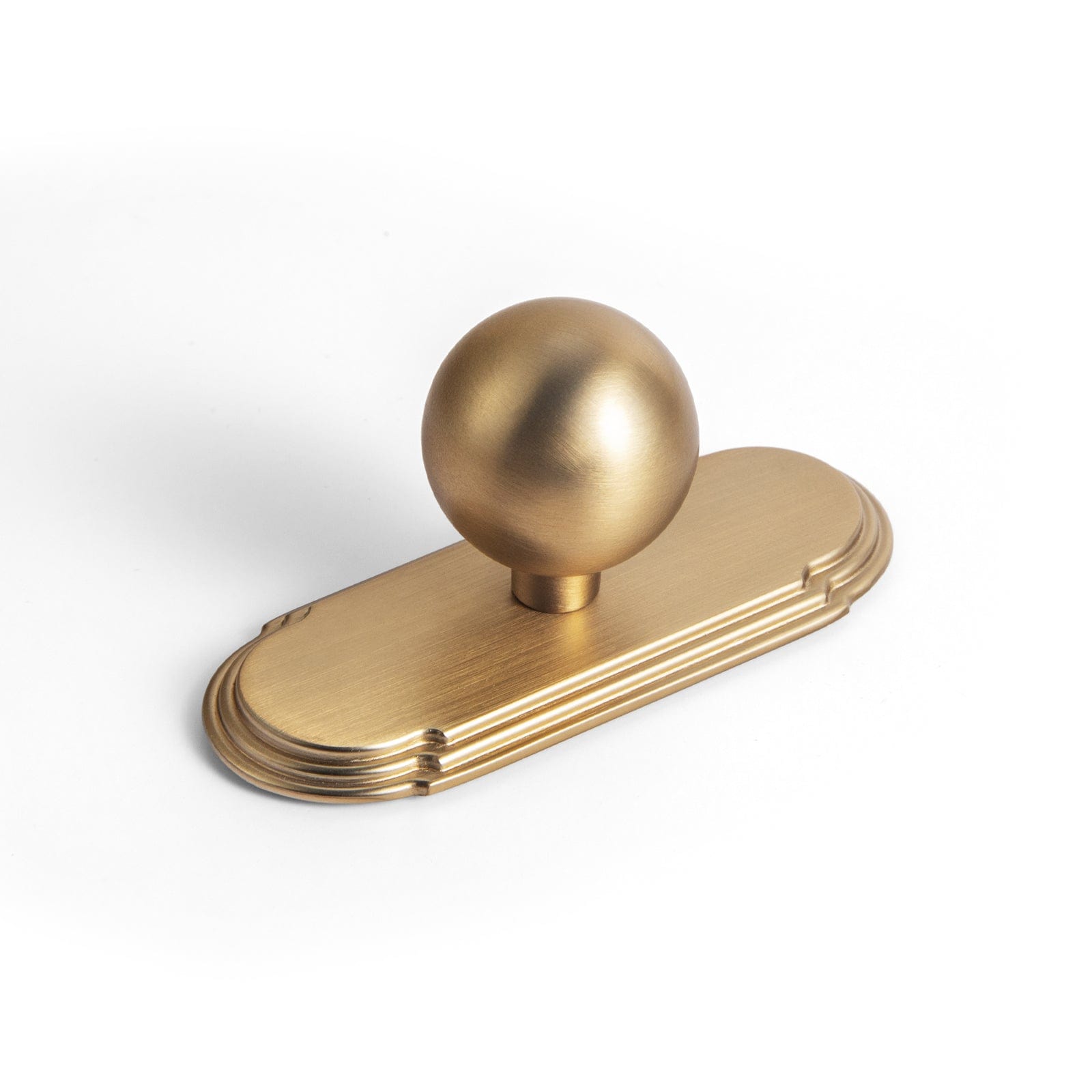 2 Pack Round Cabinet Knobs with Back Plate Zinc Alloy Cabinet Handle with Long Back Plate