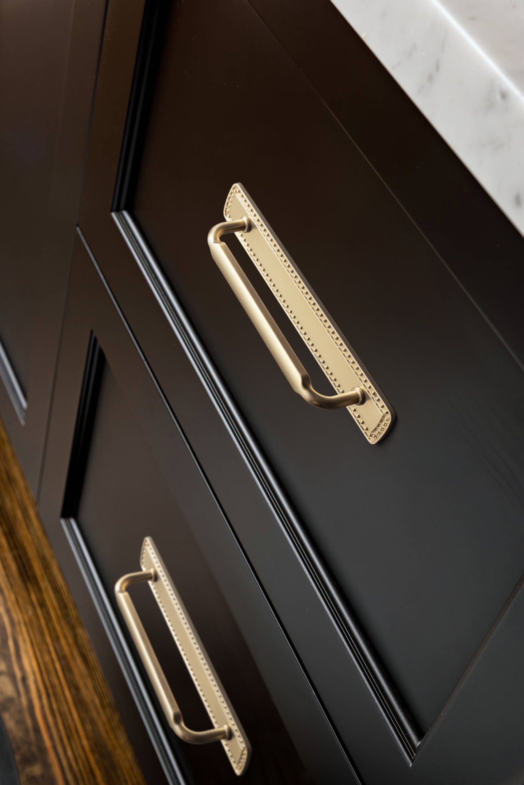 2 Pack Antique Brass Cabinet Pulls with Back Plate Zinc Alloy Drawer Handle with Long Back Plate