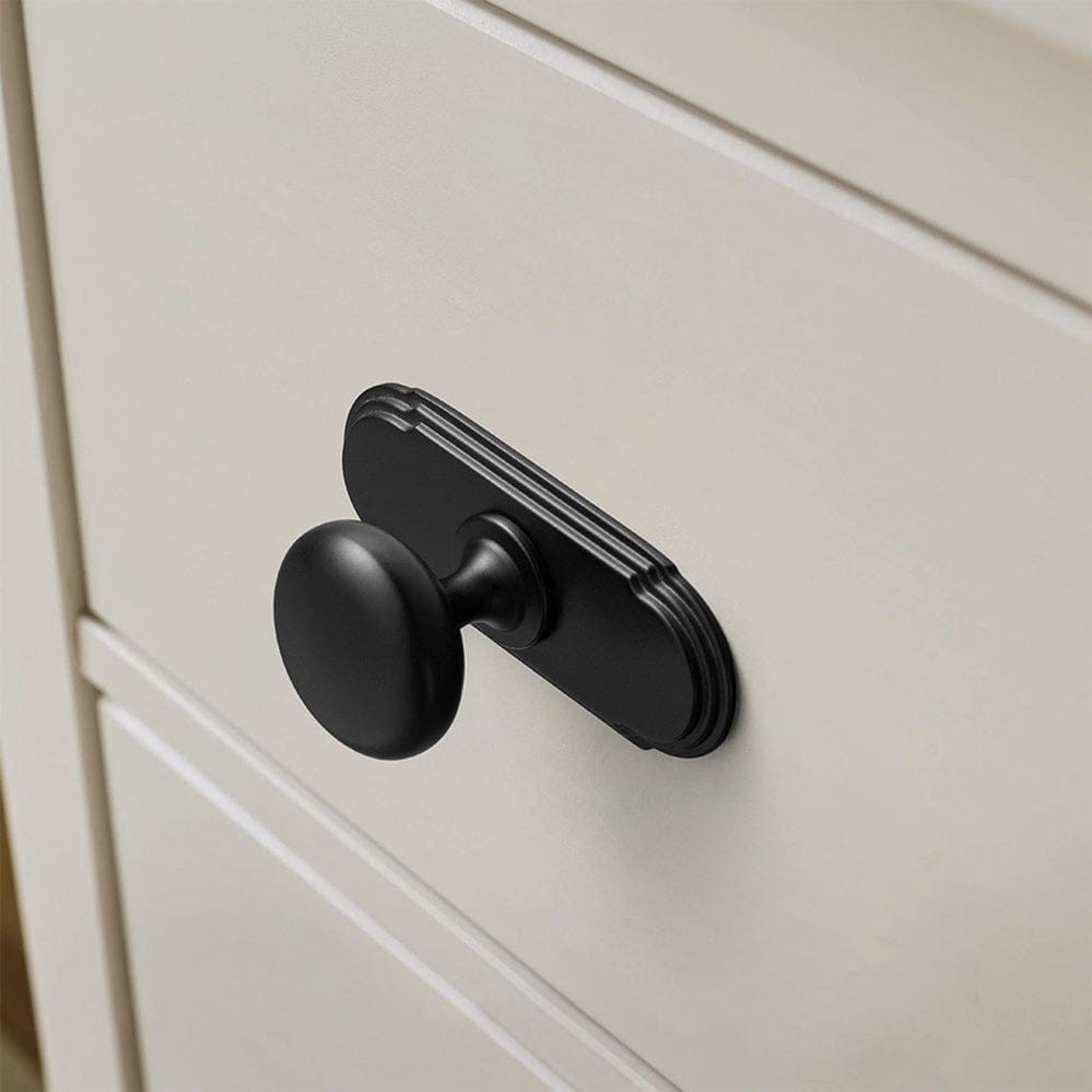 Antique Brass Zinc Alloy Cabinet Knob with Back Plate Single Hole Center Cabinet Hardware for Bedroom Kitchen