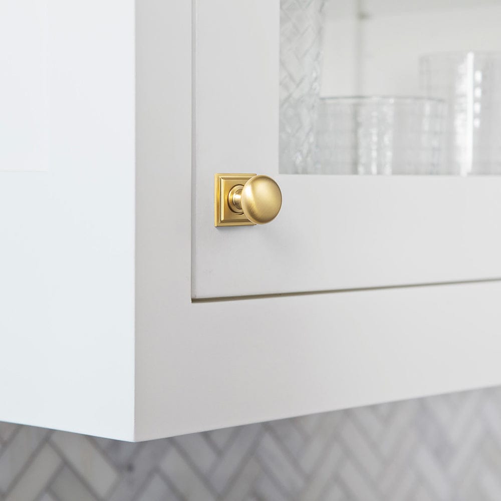 Antique Brass Zinc Alloy Cabinet Knob with Back Plate Single Hole Center Cabinet Hardware for Bedroom Kitchen