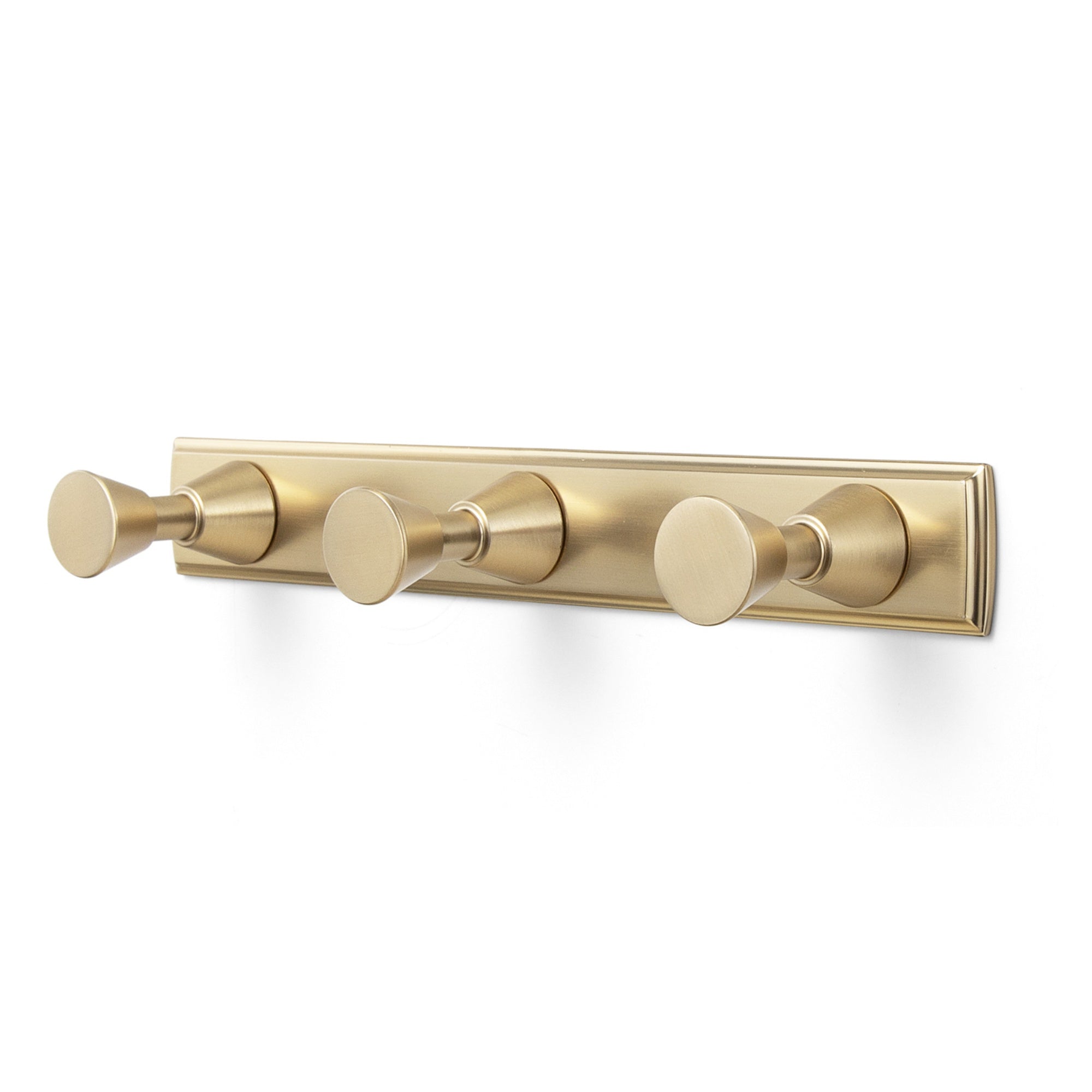 Wall Mount Hook Rail, Zinc Alloy Backplate with Aluminum Hooks for Entryway & Bathroom Organization