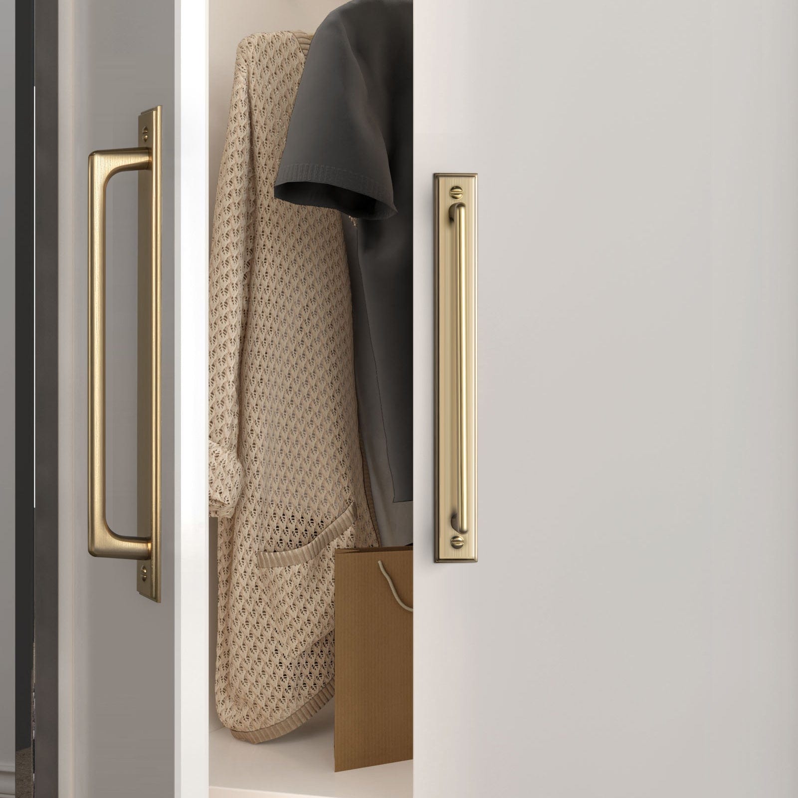 2 Pack Classic Cabinet Bar Pulls with Back Plate Zinc Alloy Cabinet Handle with Long Back Plate