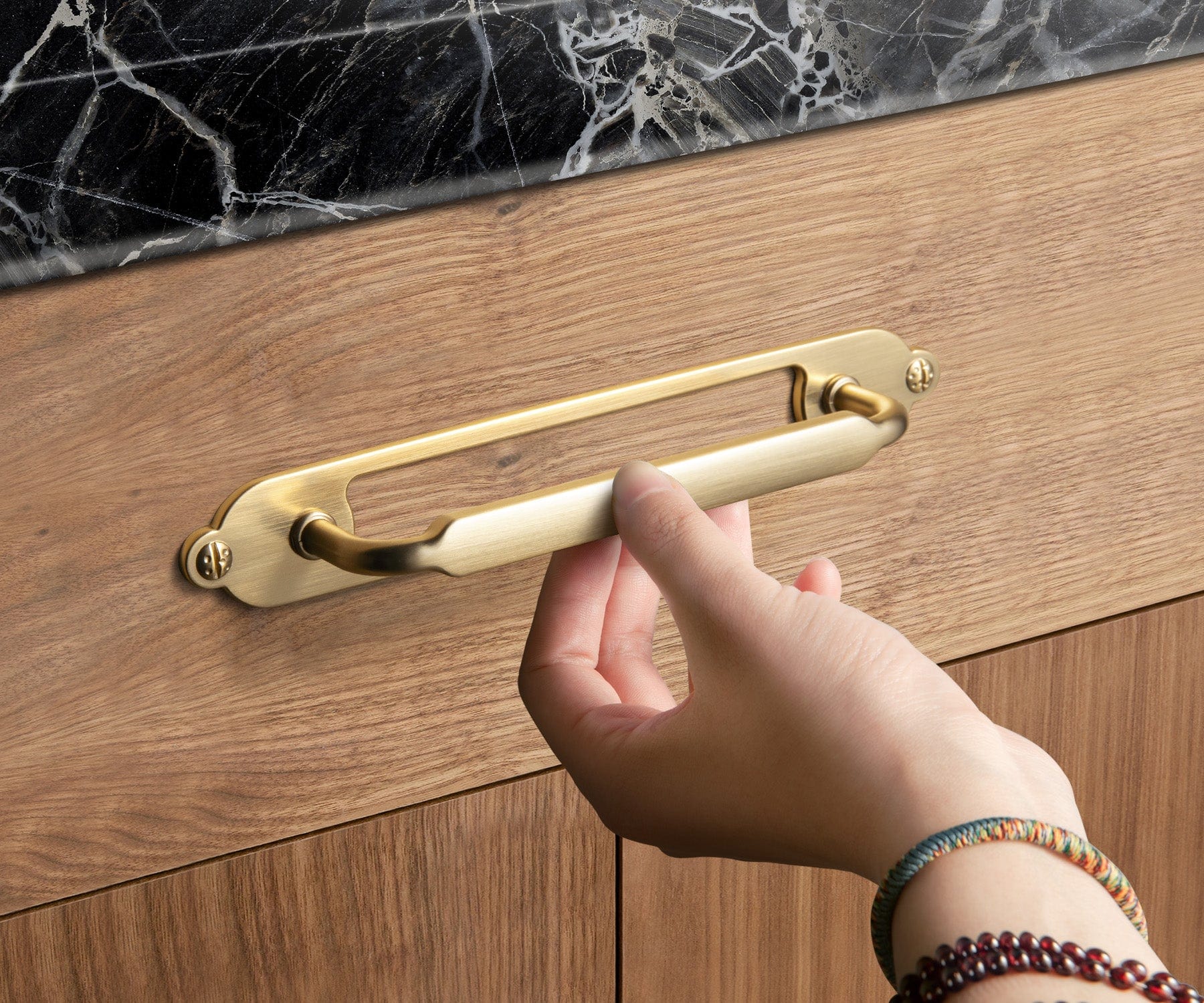 2 Pack Antique Brass Cabinet Pulls with Back Plate Zinc Alloy Drawer Handle with Long Back Plate