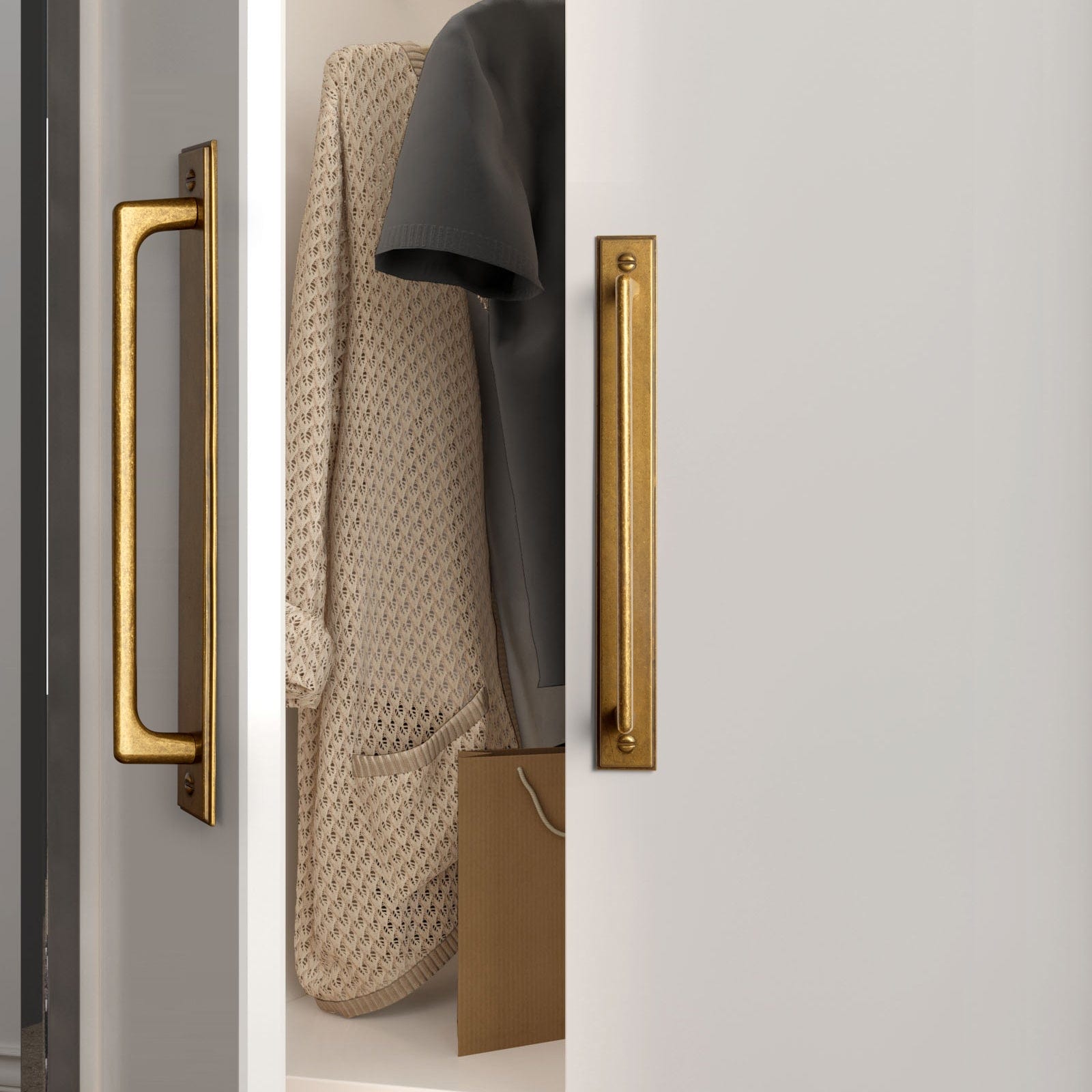 2 Pack Classic Cabinet Bar Pulls with Back Plate Zinc Alloy Cabinet Handle with Long Back Plate
