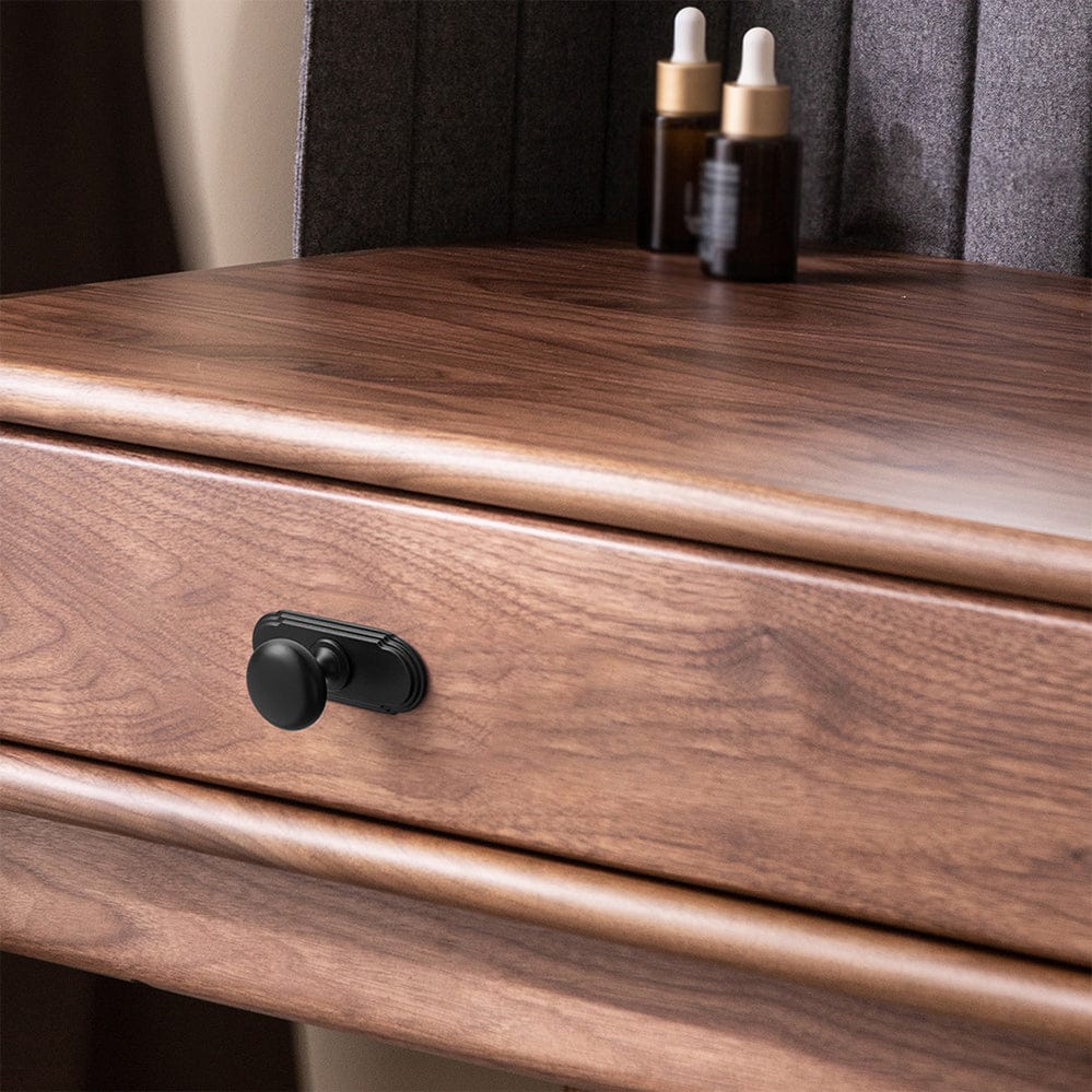 Antique Brass Zinc Alloy Cabinet Knob with Back Plate Single Hole Center Cabinet Hardware for Bedroom Kitchen