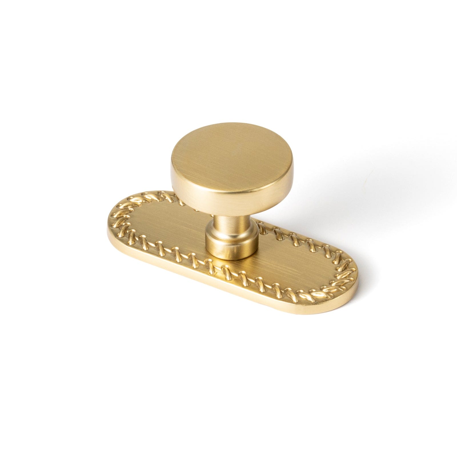 Vintage Brass Zinc Alloy Cabinet Knob with Back Plate Single Hole Center Kitchen Hardware
