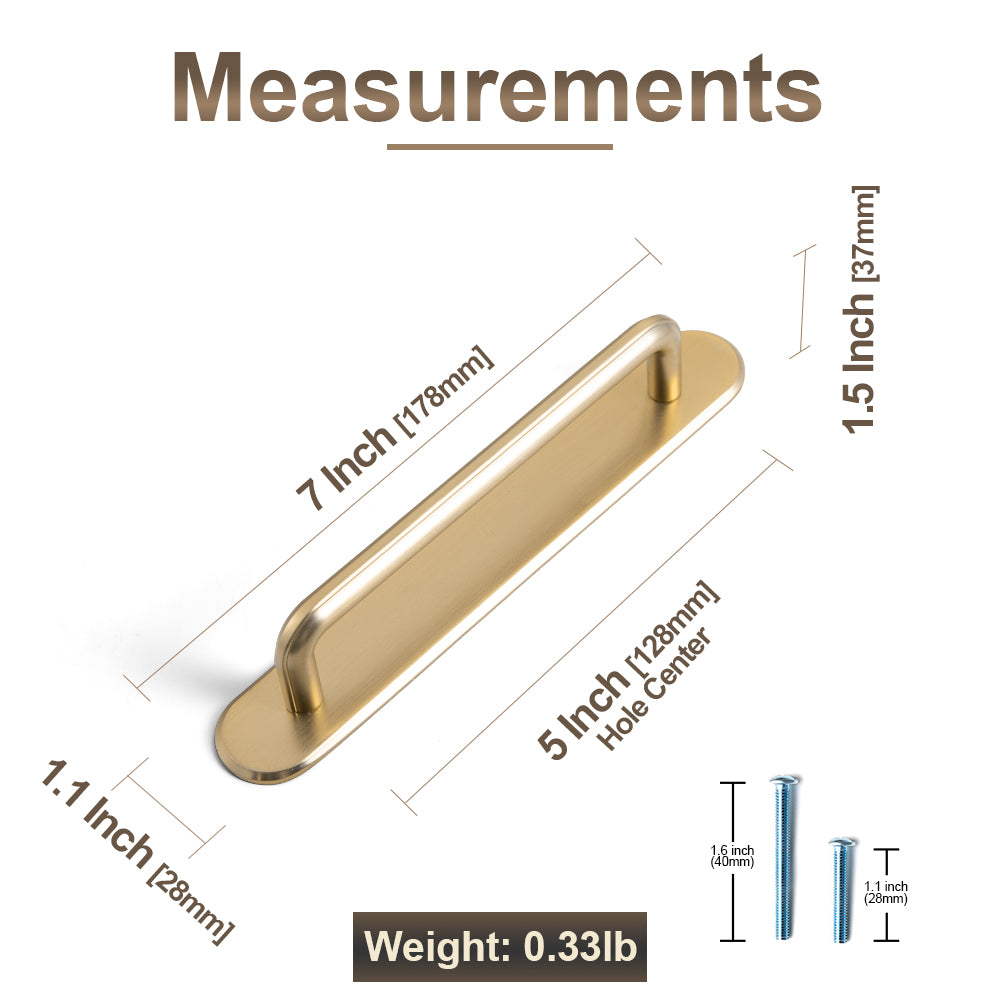 2 Pack Zinc Alloy U-Shaped Cabinet Handles, Vintage Drawer Pulls with Backplate for Kitchen & Bathroom Cabinetry