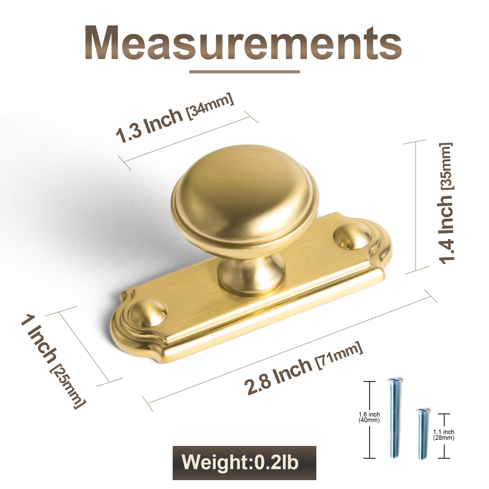 Classic Mushroom Cabinet Knob Zinc Alloy Round Cabinet Knob with Backplate for Kitchen Cabinet