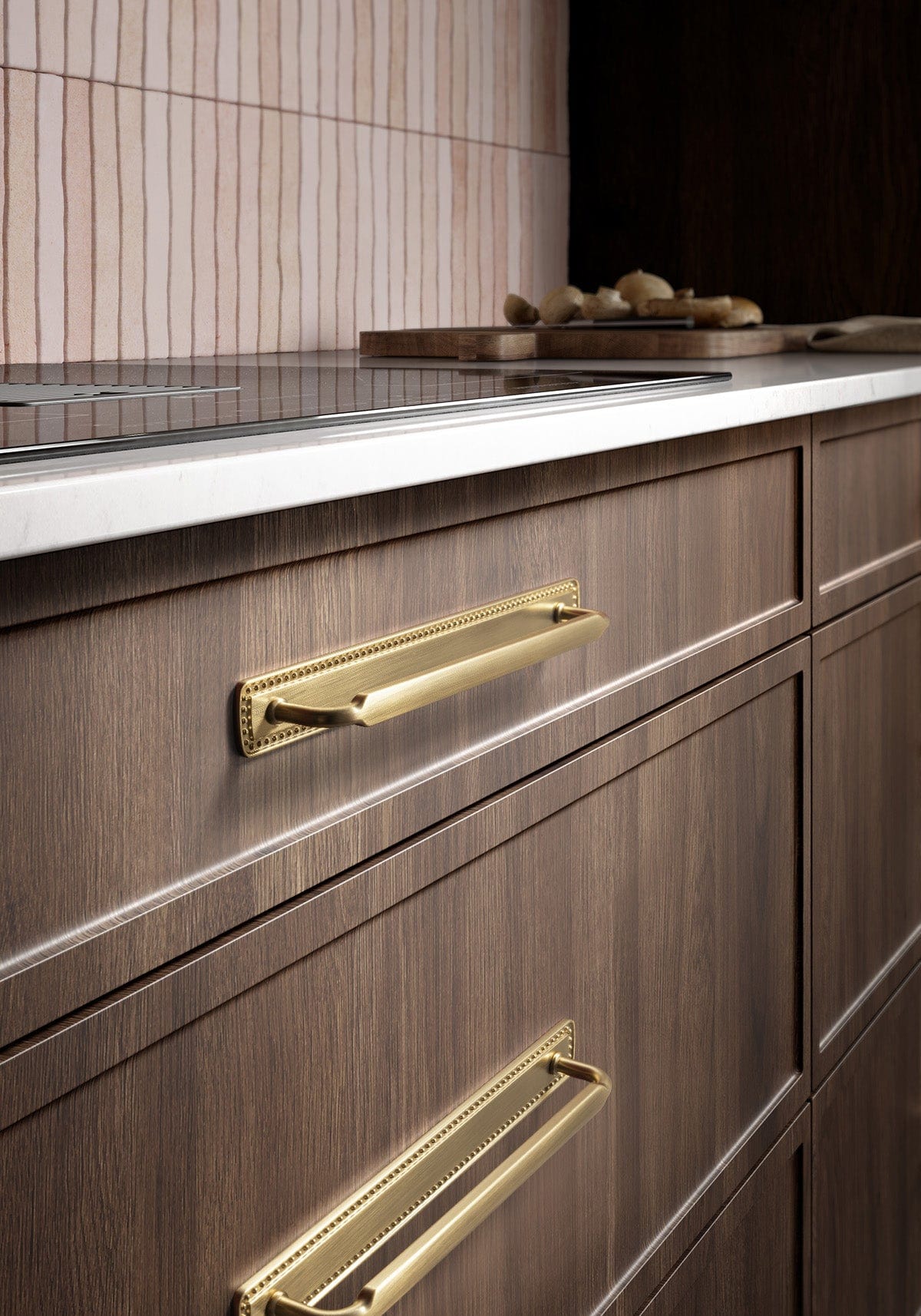 2 Pack Antique Brass Cabinet Pulls with Back Plate Zinc Alloy Drawer Handle with Long Back Plate