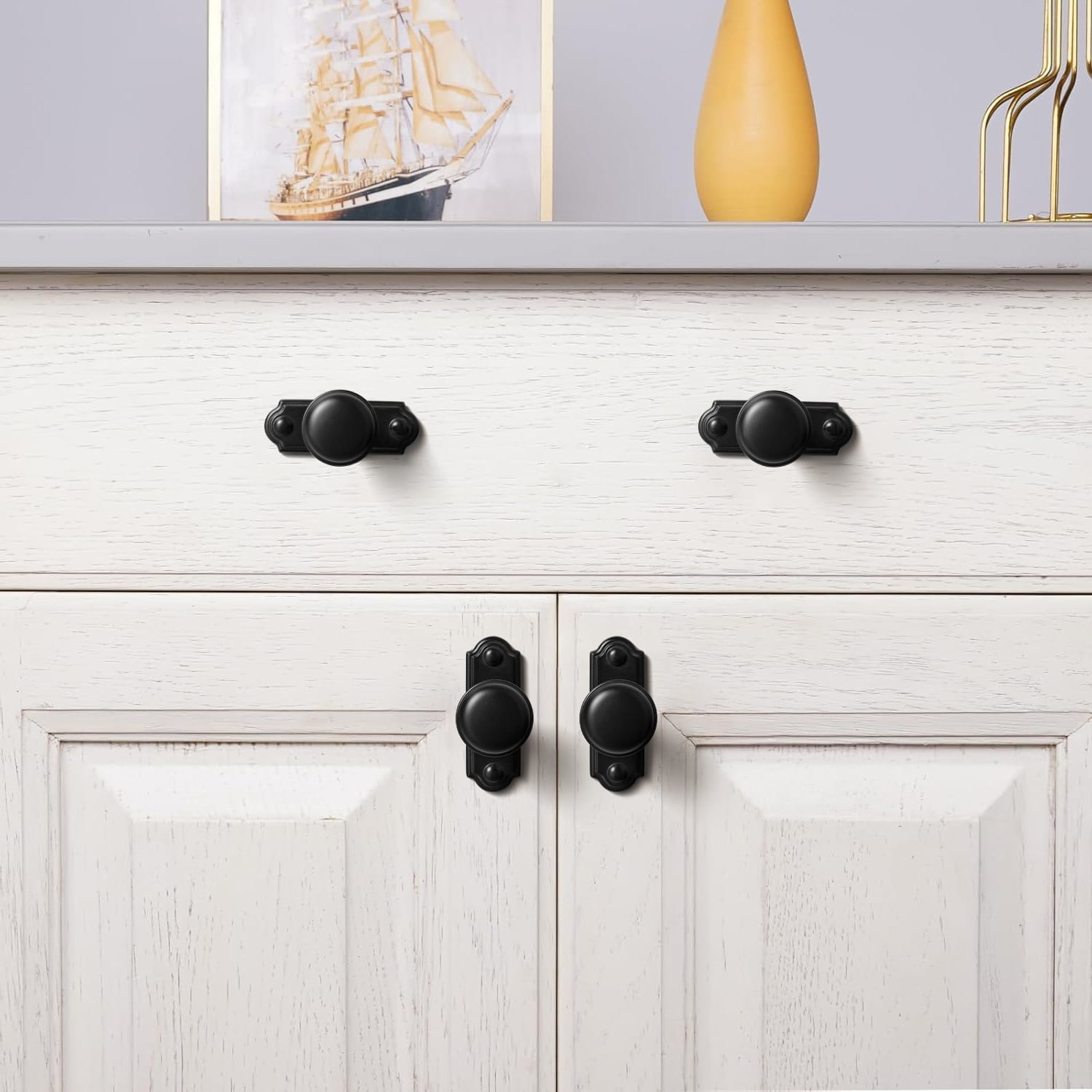 Classic Mushroom Cabinet Knob Zinc Alloy Round Cabinet Knob with Backplate for Kitchen Cabinet