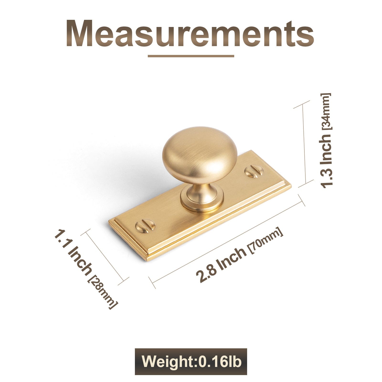 Antique Brass Zinc Alloy Cabinet Knob with Back Plate Single Hole Center Cabinet Hardware for Bedroom Kitchen