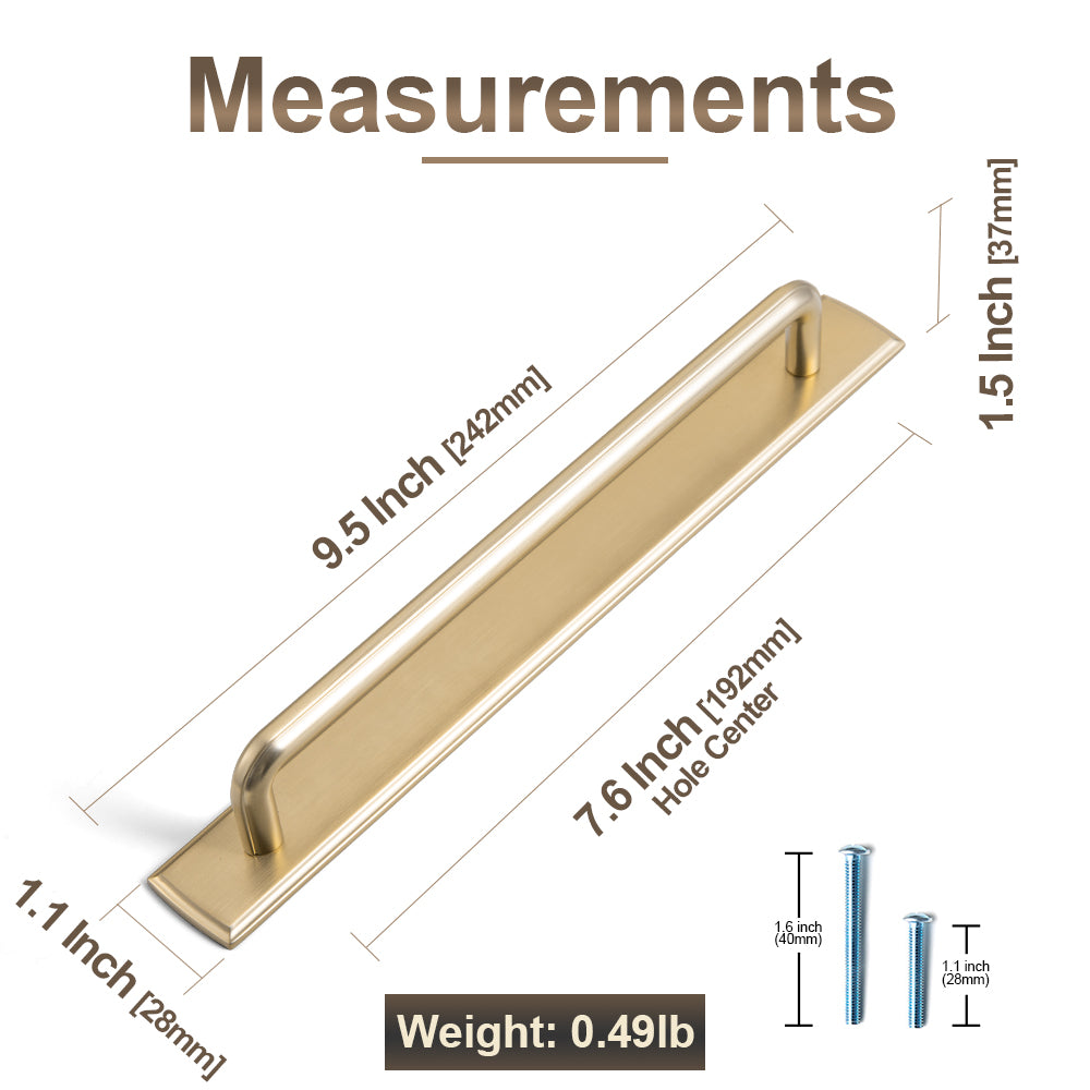 2 Pack Zinc Alloy U-Shaped Cabinet Handles, Vintage Drawer Pulls with Backplate for Kitchen & Bathroom Cabinetry