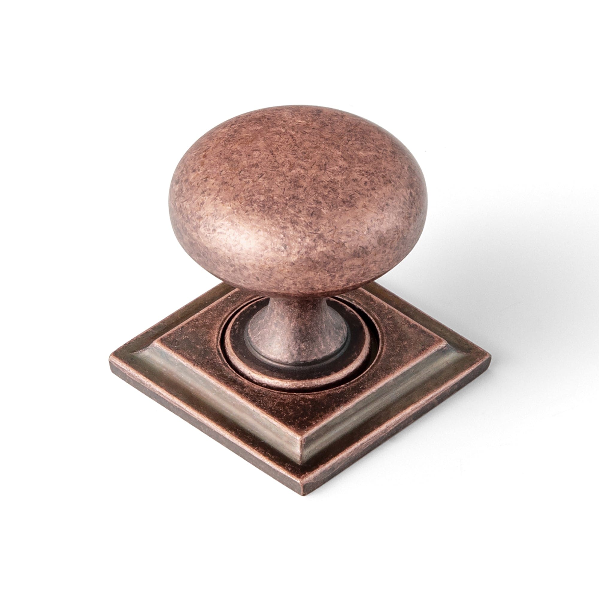 6 Pack Antique Brass Zinc Alloy Cabinet Knob with Back Plate Single Hole Center Cabinet Hardware for Bedroom Kitchen