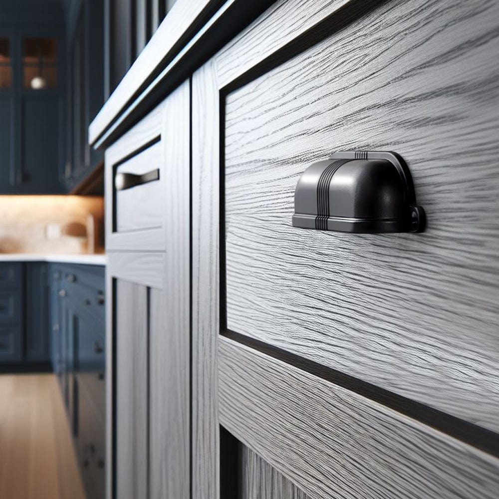 Elegant Vintage Cup Pulls with Textured Strap Design for Kitchen & Furniture