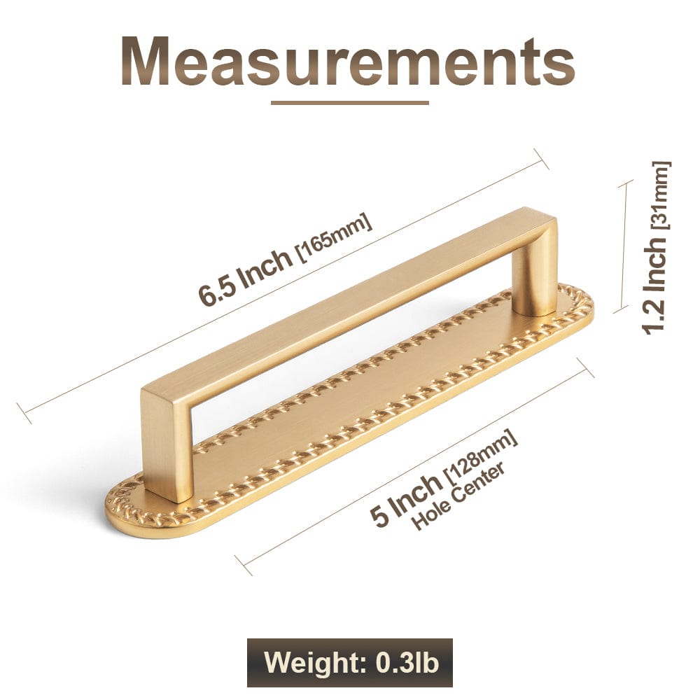 2 Pack Long Cabinet Bar Pulls with Back Plates Solid Drawer Handles Set