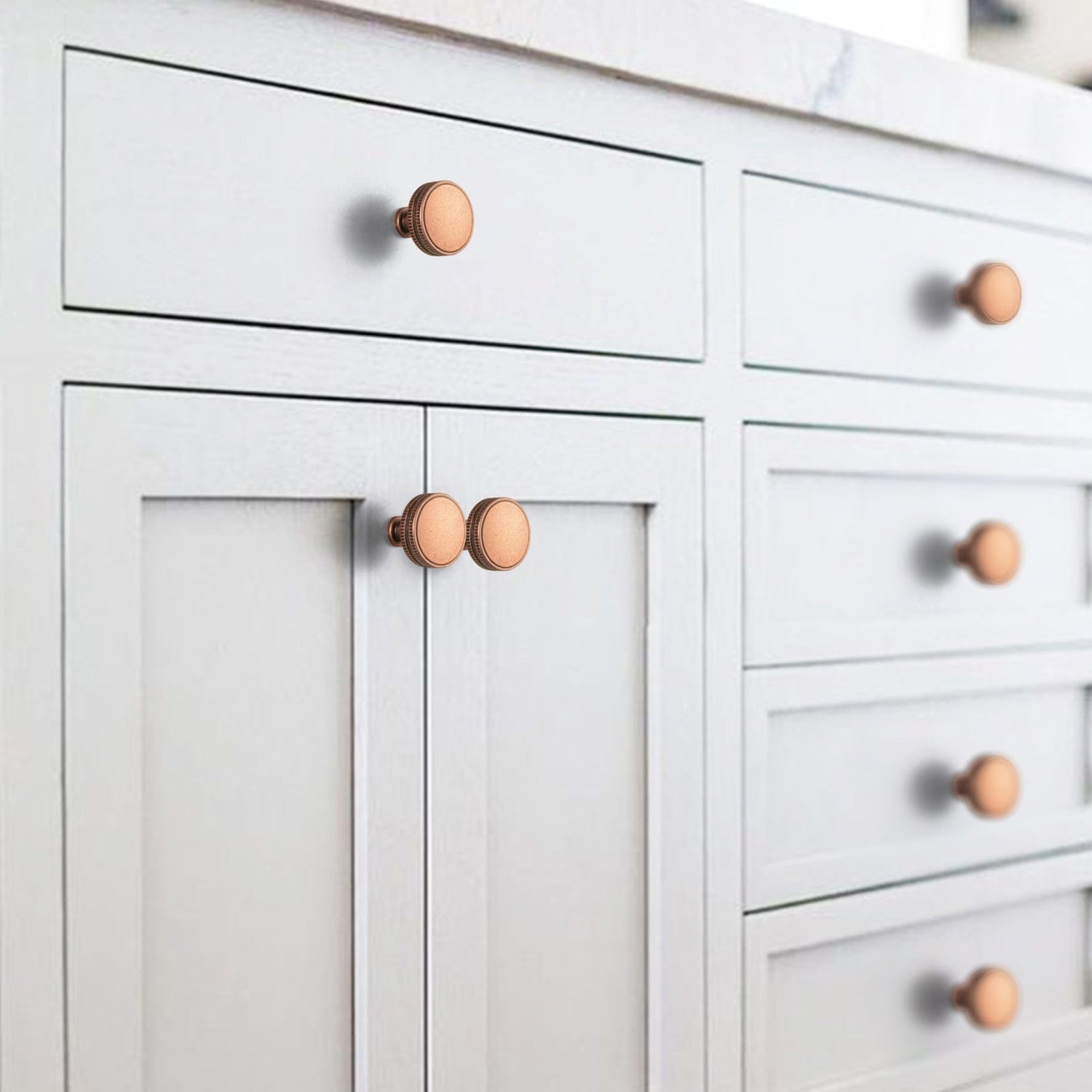 Distinctive Artistic Engravings Single Hole Round Cabinet Knob Retro Flair Kitchen Hardware