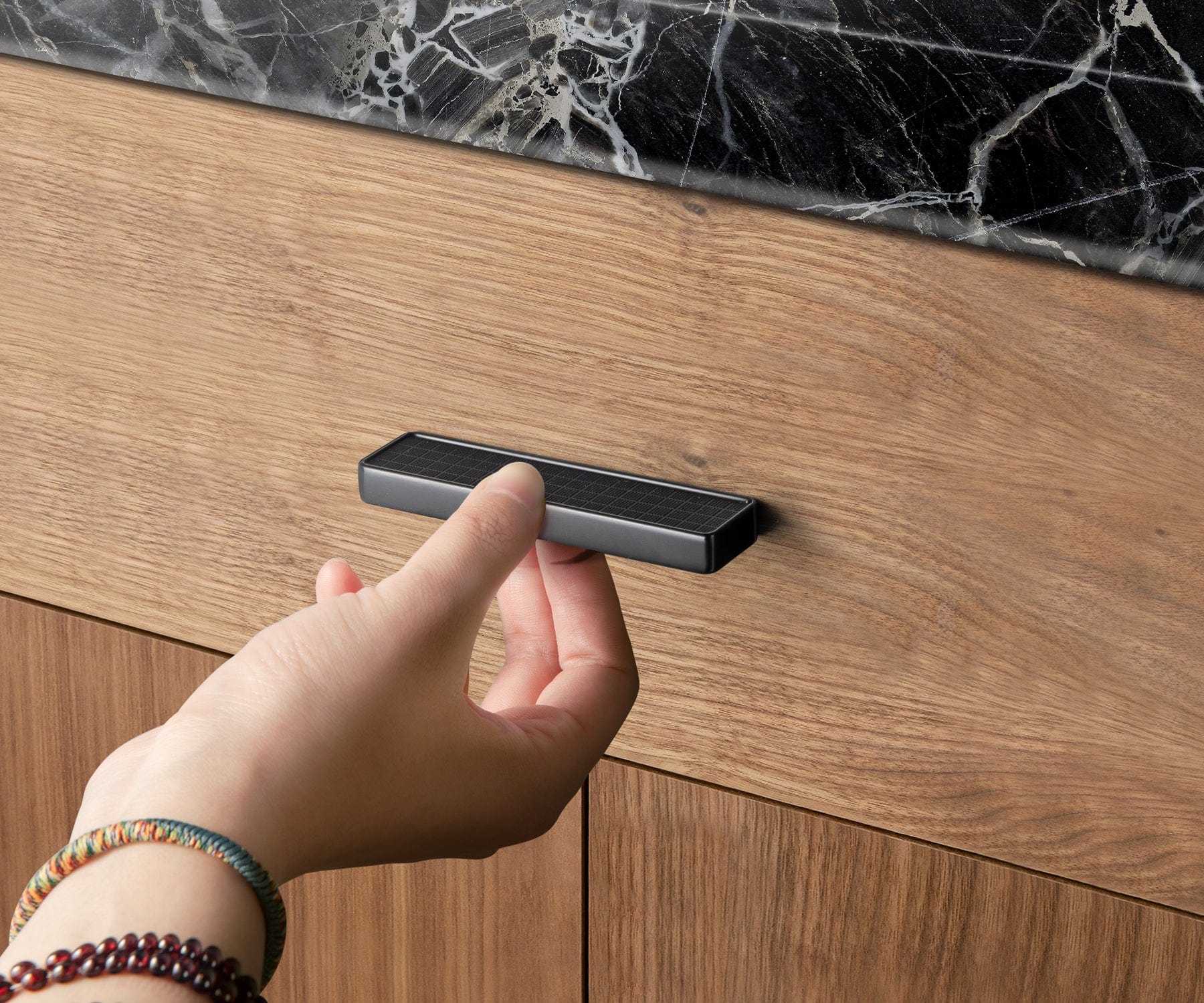 Rectangular Kitchen Drawer Pulls Finger Pull Modern Zinc Alloy Cabinet Handles