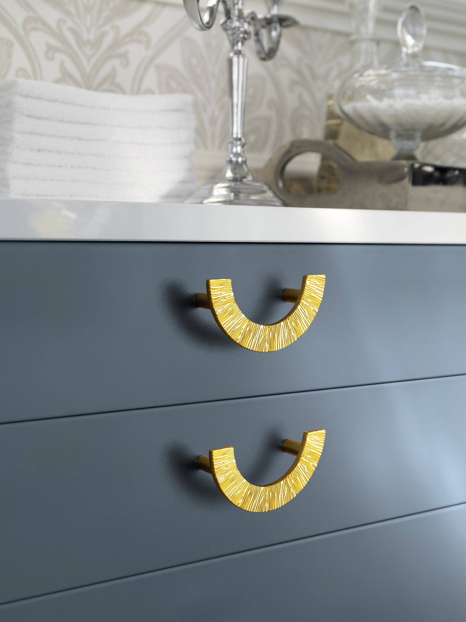 Striped Hammerline Cabinet Pulls Light Luxury Elegant Kitchen Hardware