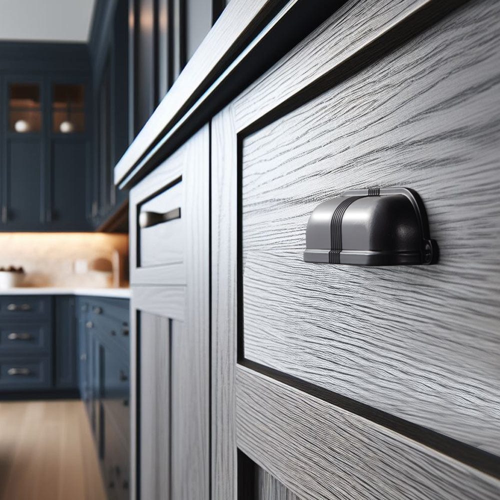 Elegant Vintage Cup Pulls with Textured Strap Design for Kitchen & Furniture