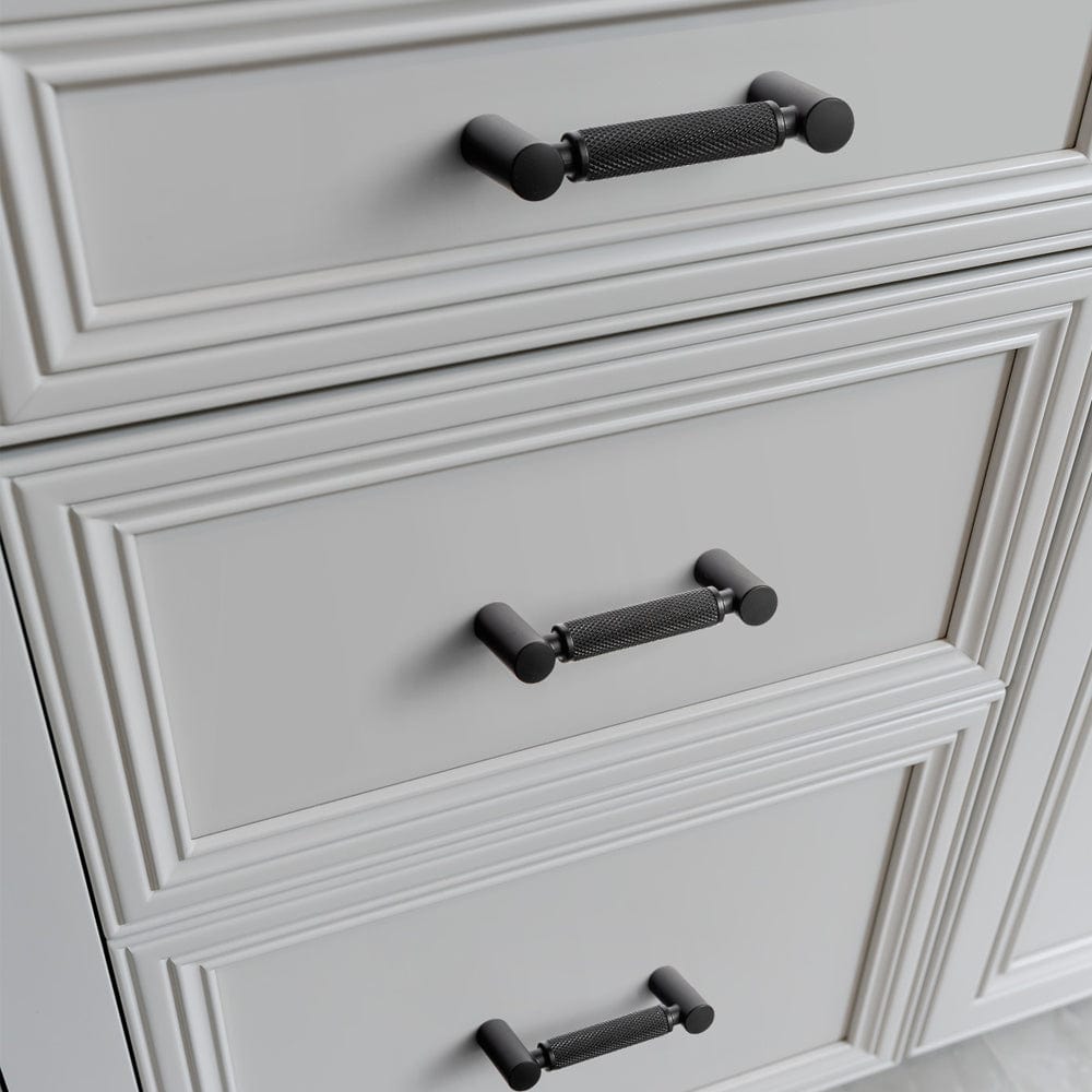Classic Bar-shaped Knurled Aluminium Drawer Pull Durable & Stylish Hardware for Furniture