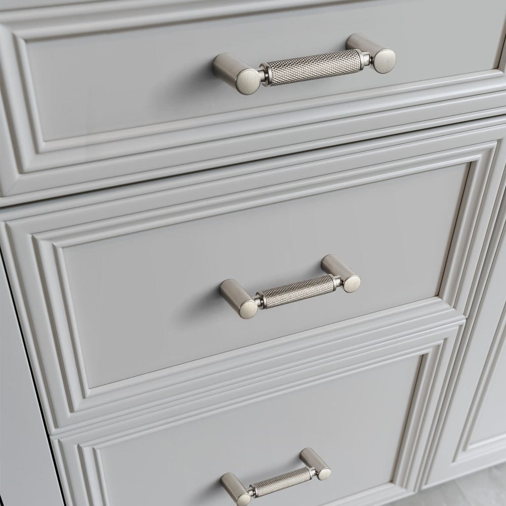 Classic Bar-shaped Knurled Aluminium Drawer Pull Durable & Stylish Hardware for Furniture
