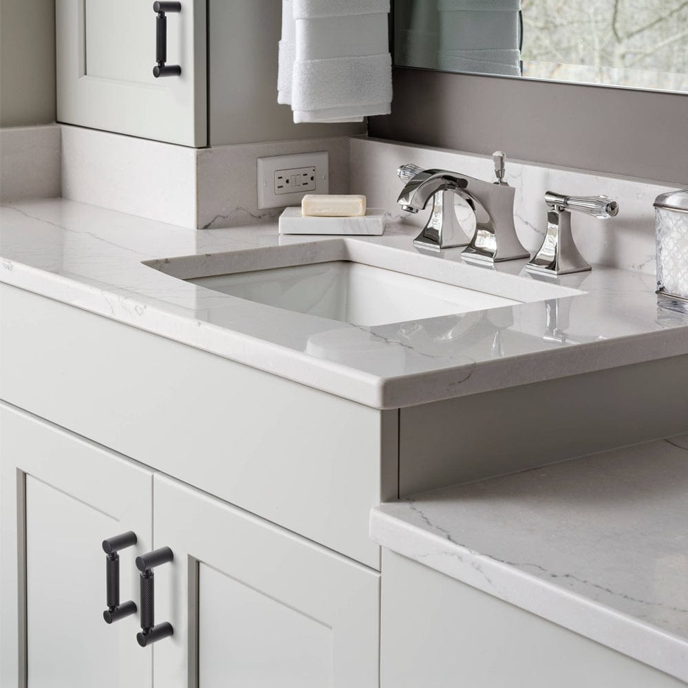 Classic Bar-shaped Knurled Aluminium Drawer Pull Durable & Stylish Hardware for Furniture
