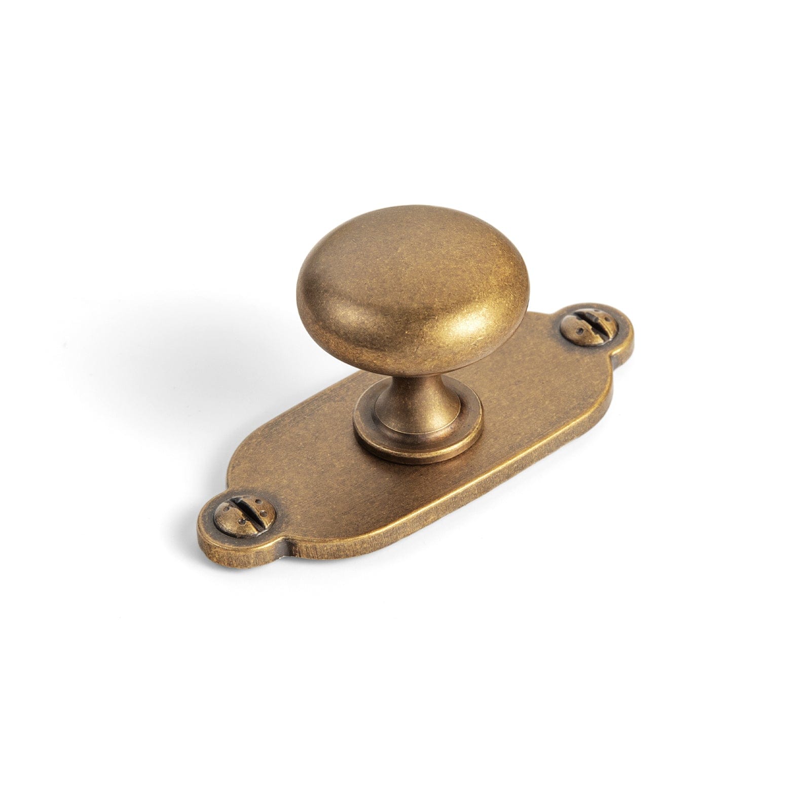 6 Pack Antique Brass Zinc Alloy Cabinet Knob with Back Plate Single Hole Center Cabinet Hardware for Bedroom Kitchen