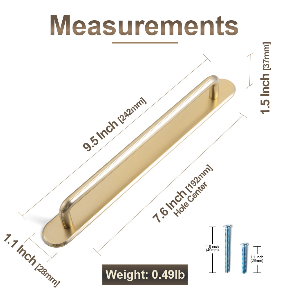 2 Pack Zinc Alloy U-Shaped Cabinet Handles, Vintage Drawer Pulls with Backplate for Kitchen & Bathroom Cabinetry