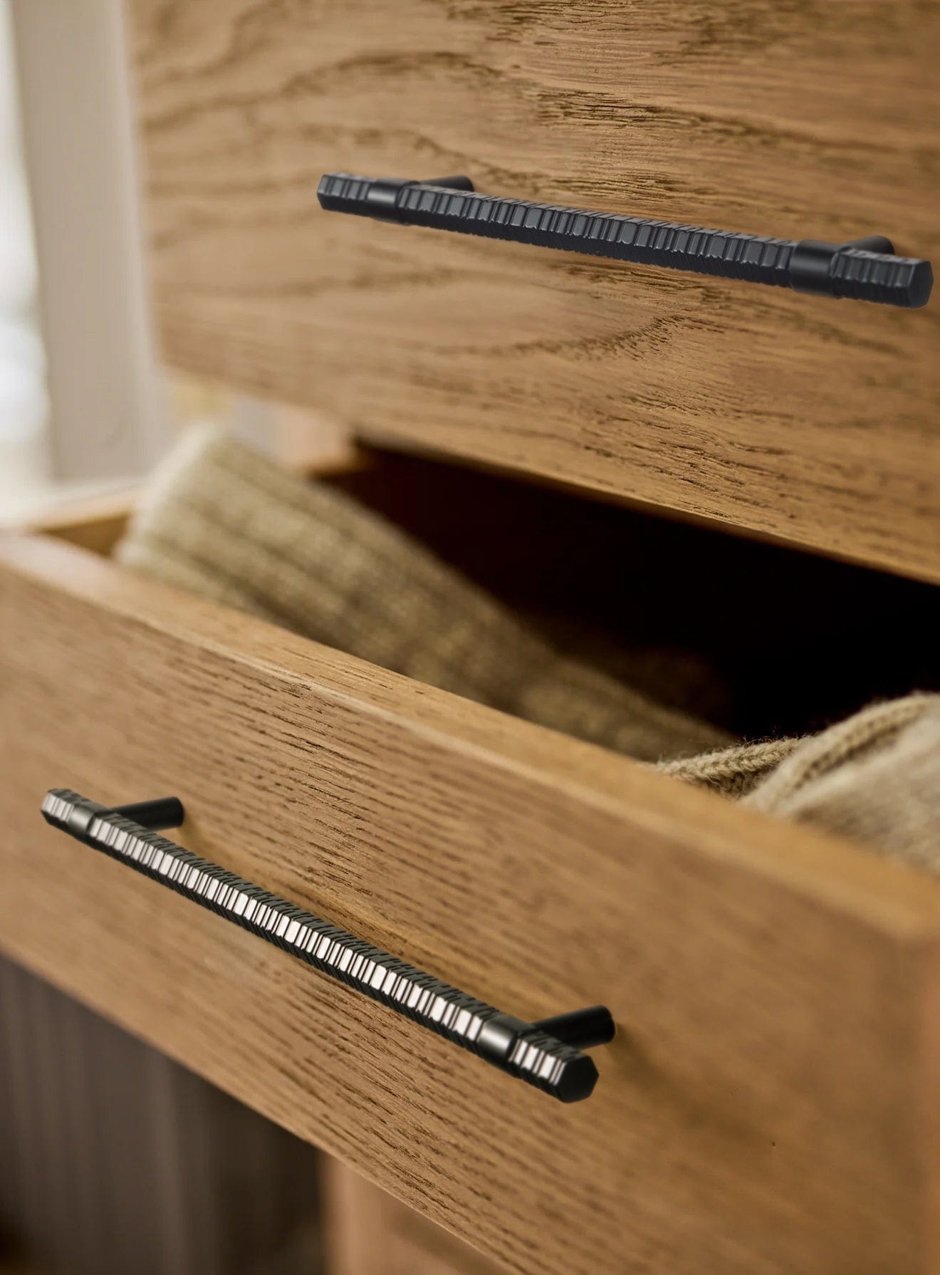 Vintage Kitchen Cabinet T-Bar Pulls Knurled Antique Cabinet Handles