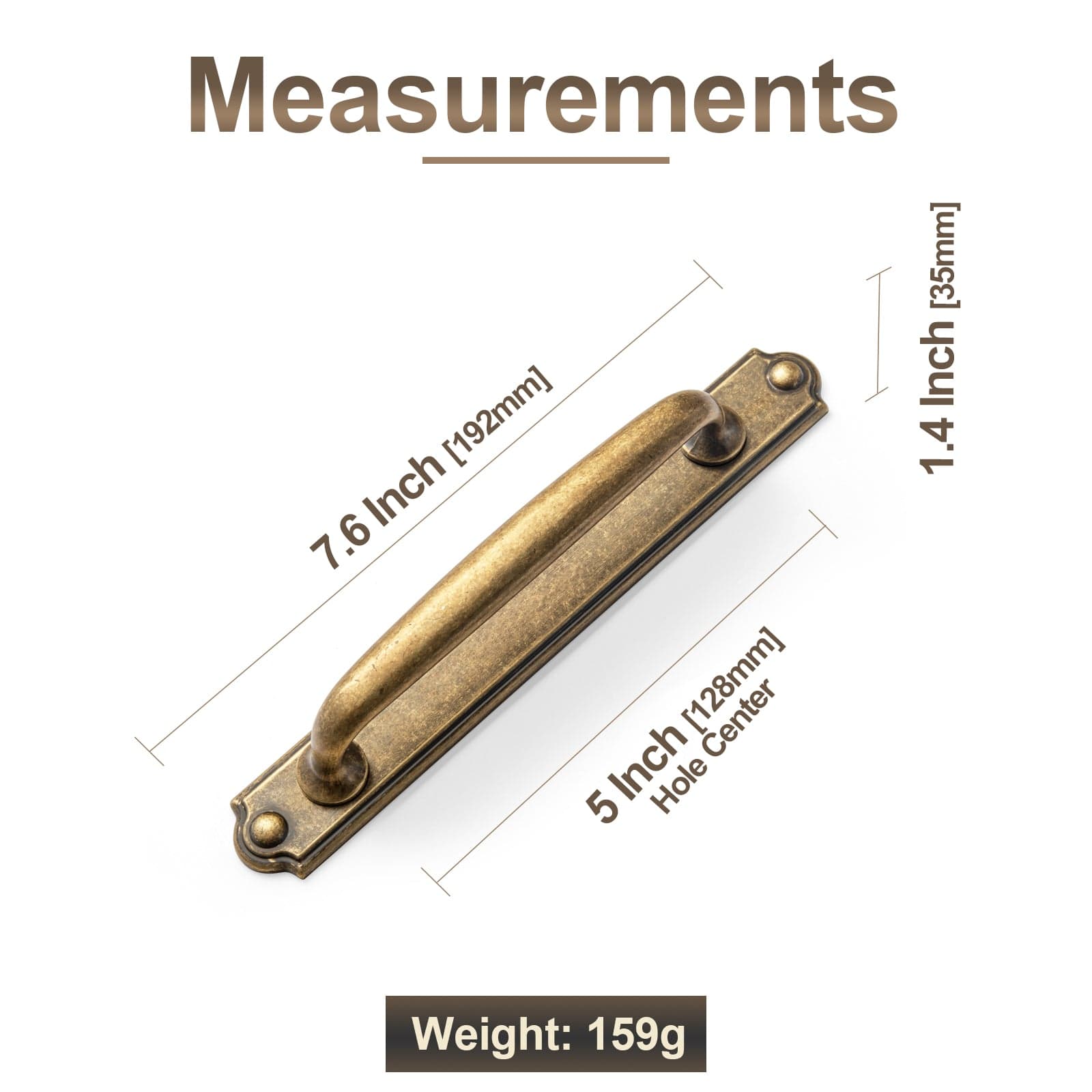 Antique Bronze Drawer Pulls Solid Vintage Retro Bar Pull Furniture Hardware