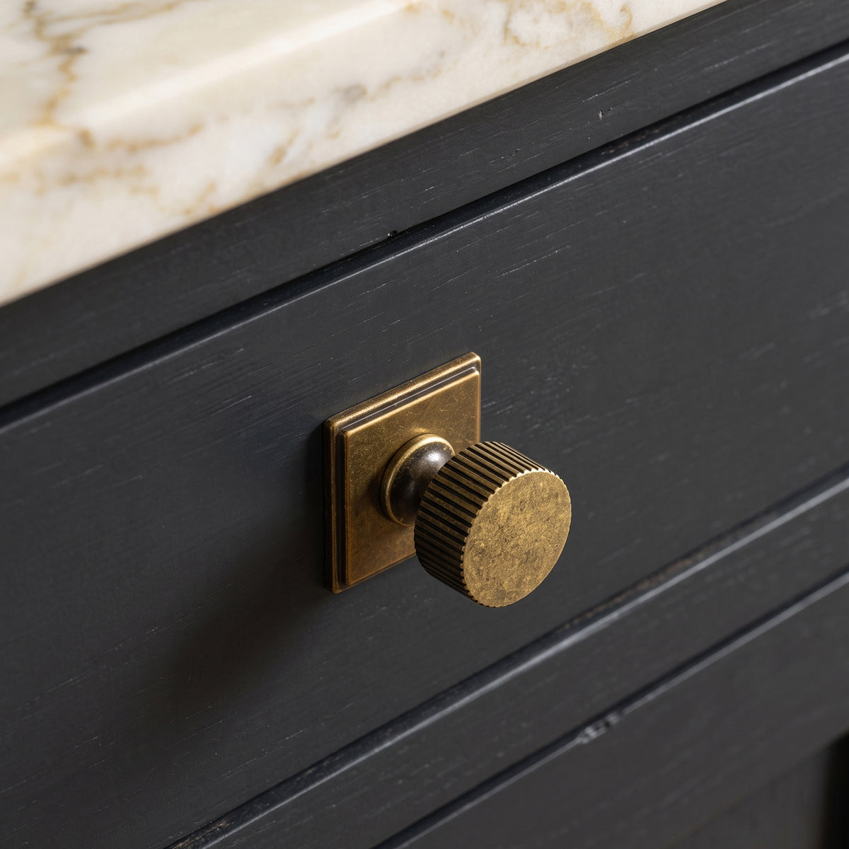 6 Pack Knurled Zinc Alloy Cabinet Knob with Assorted Decorative Backplates, Drawer Single Hole Knob