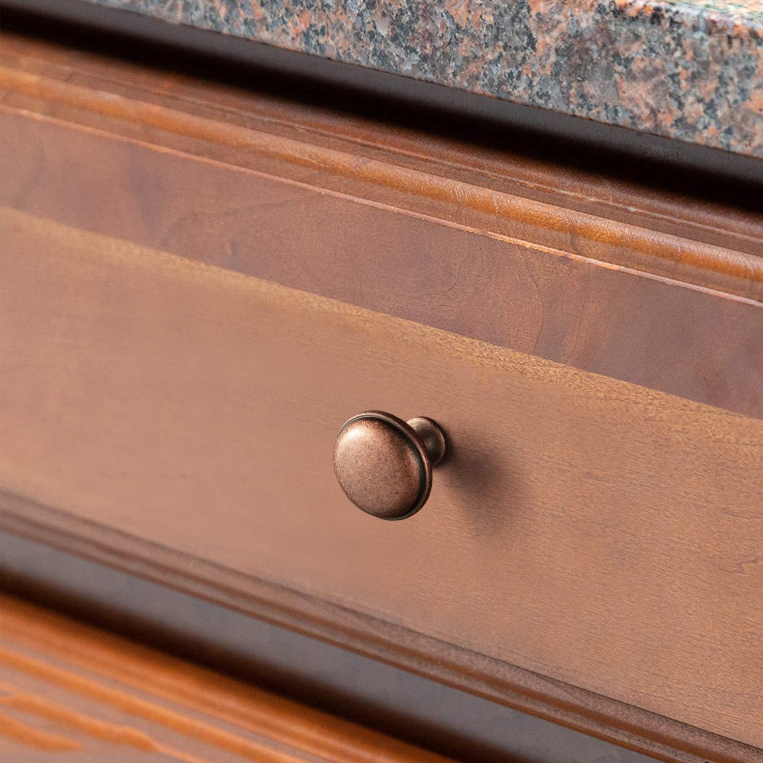 Classic Mushroom Cabinet Knob Zinc Alloy Round Cabinet Knob with Backplate for Kitchen Cabinet